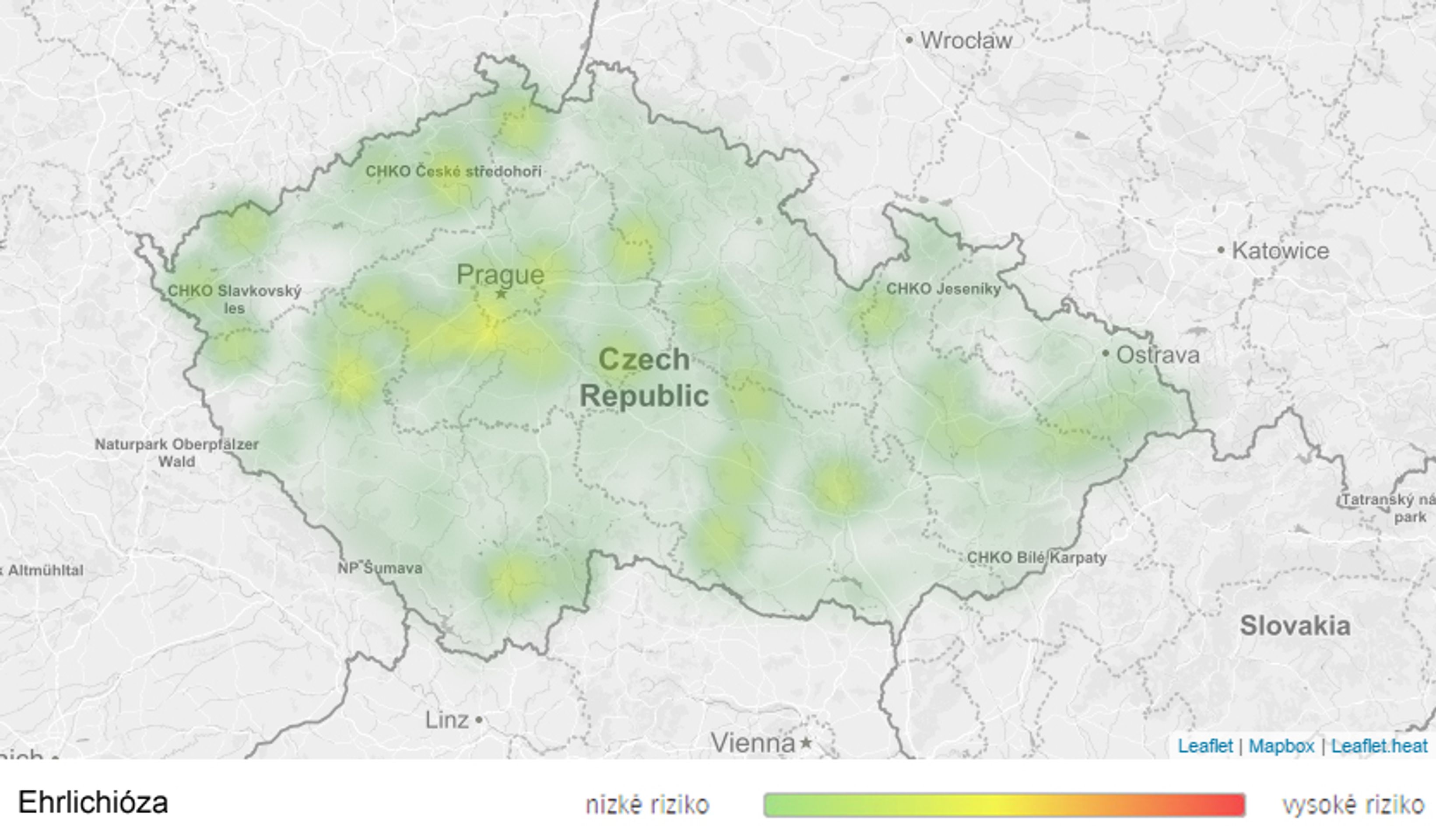 Mapa aktivity klíšťat na území České republiky - Ehrlichióza - GALERIE: Mapy aktivity klíšťat na území České republiky (3/7)