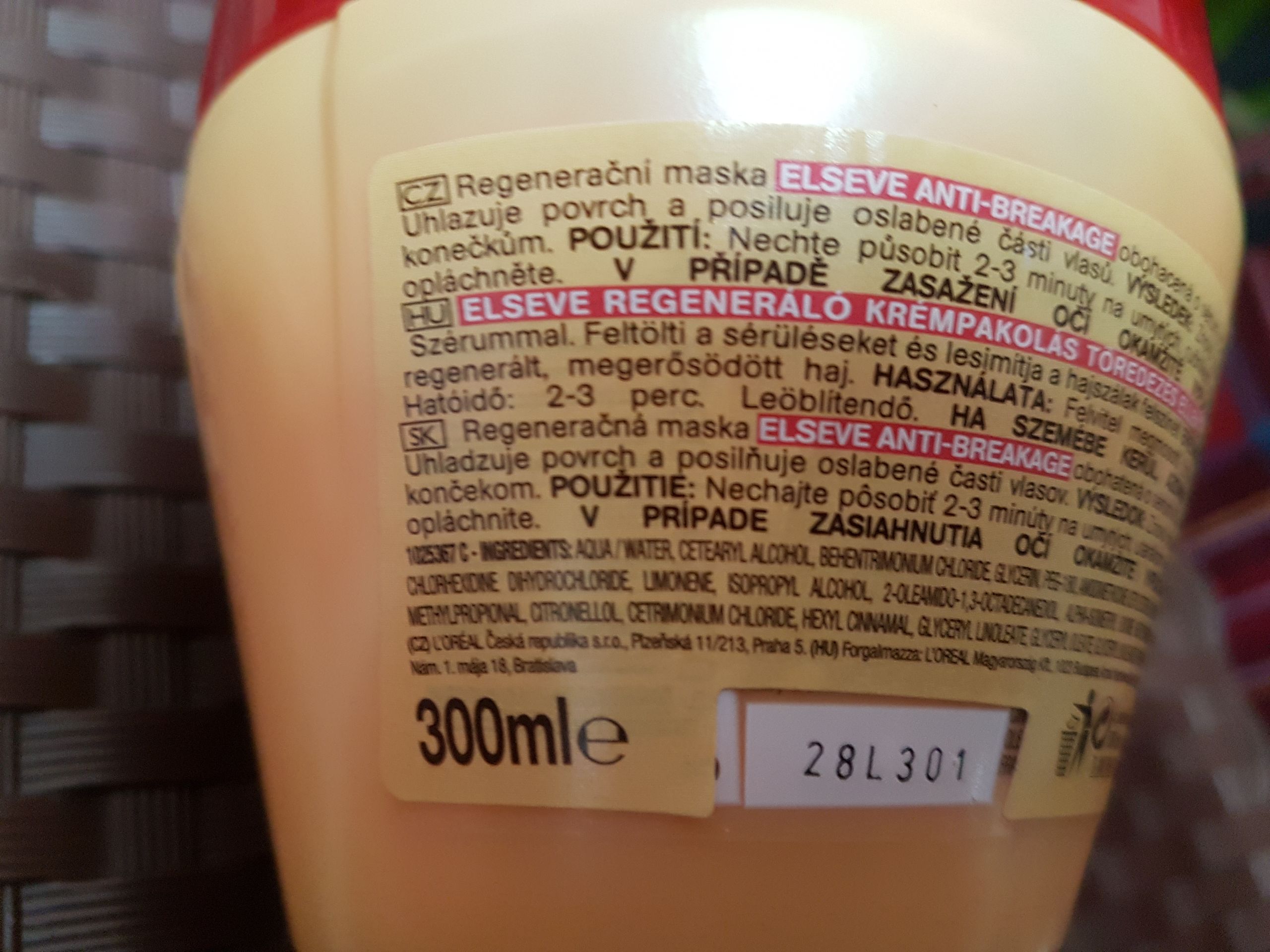 Maska na vlasy L´OREAL Elseve Anti-Casse (2) - Zdraví nebezpečná kosmetika (7/14)