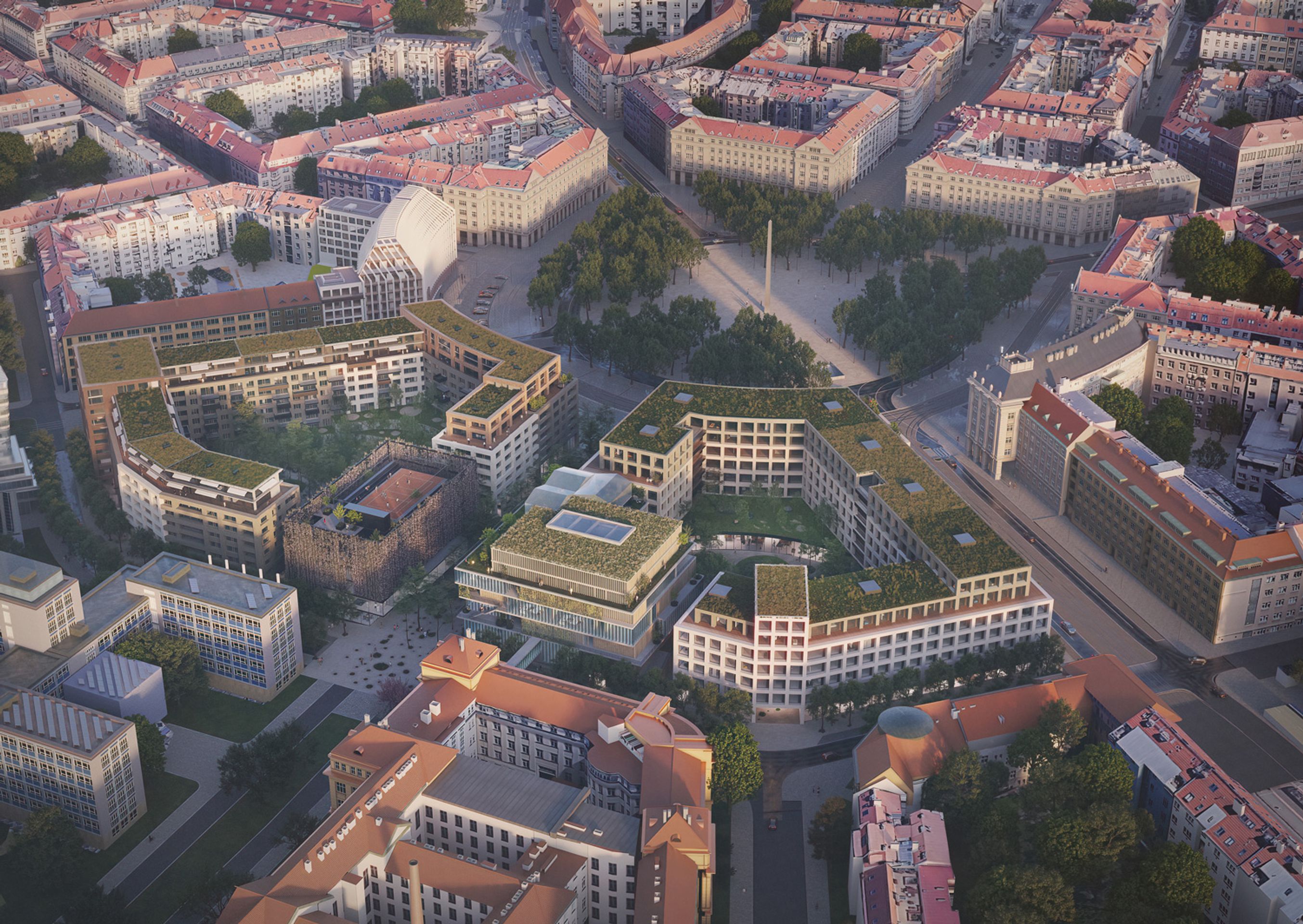 Tým 28 ptačí pohled 2 - Vítězné náměstí - soutěžní návrhy (16/20)