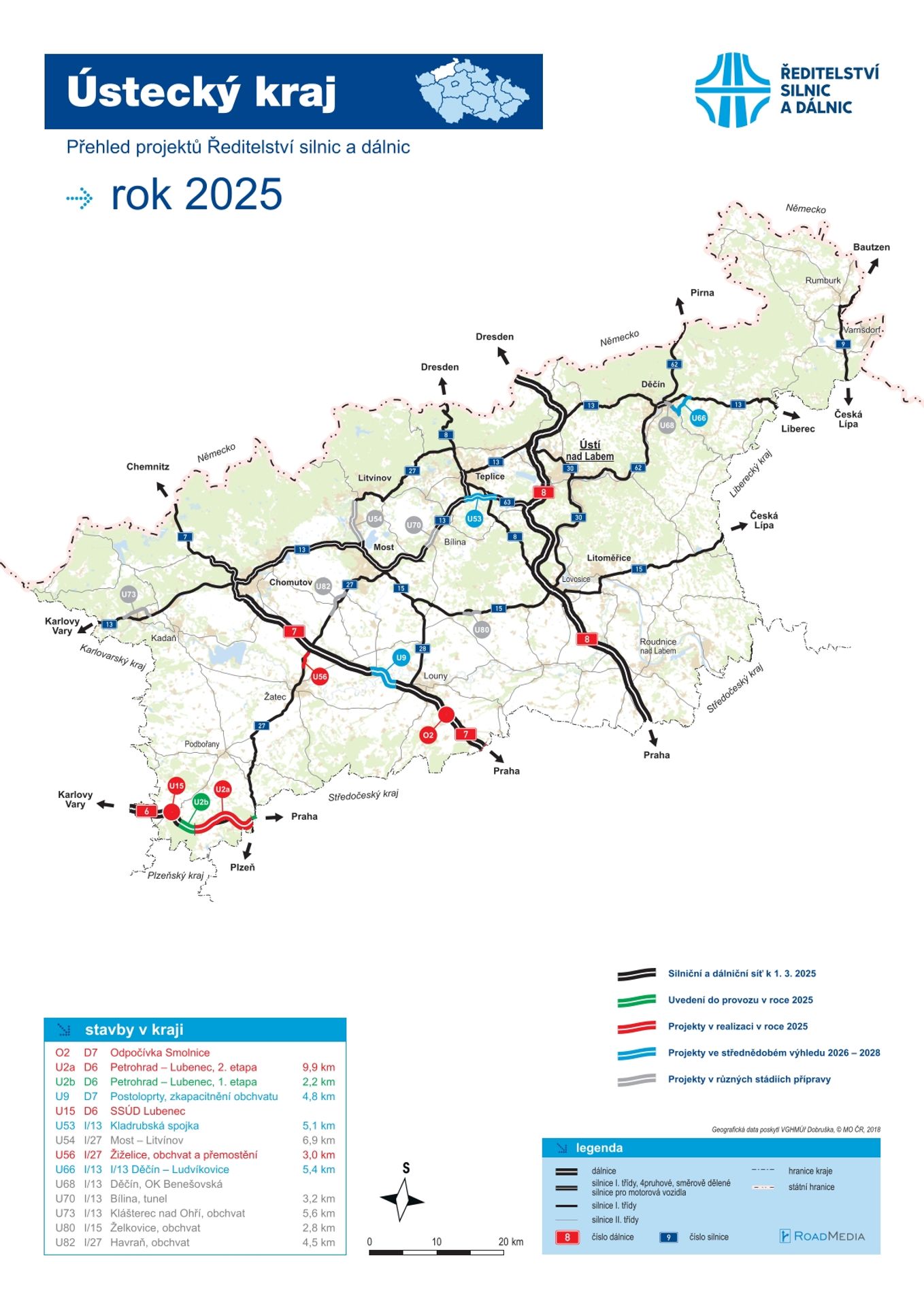 Ústecký kraj - mapa výstavby - Mapy oprav a výstavby (9/26)