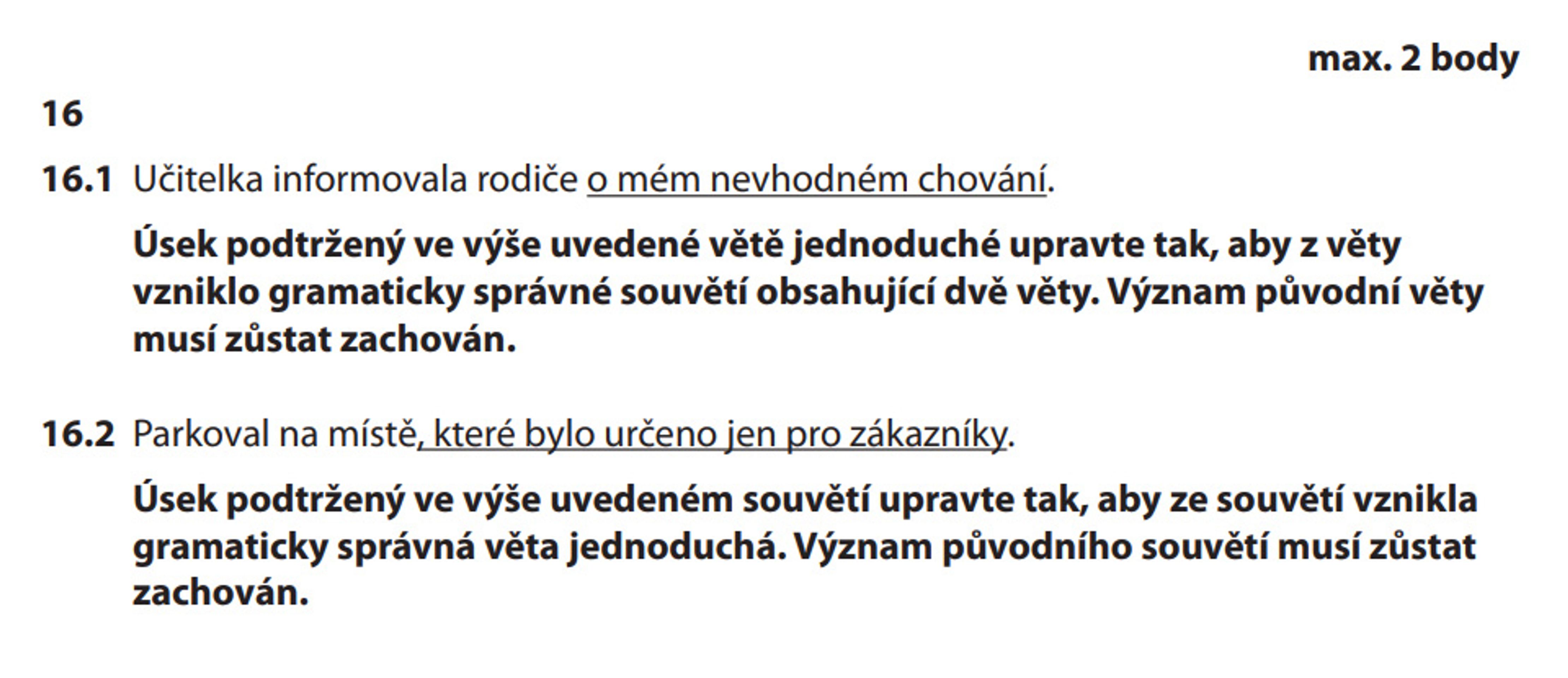 čj-2 - Přijímací zkoušky na víceletá gymnázia z Českého jazyka (2/5)