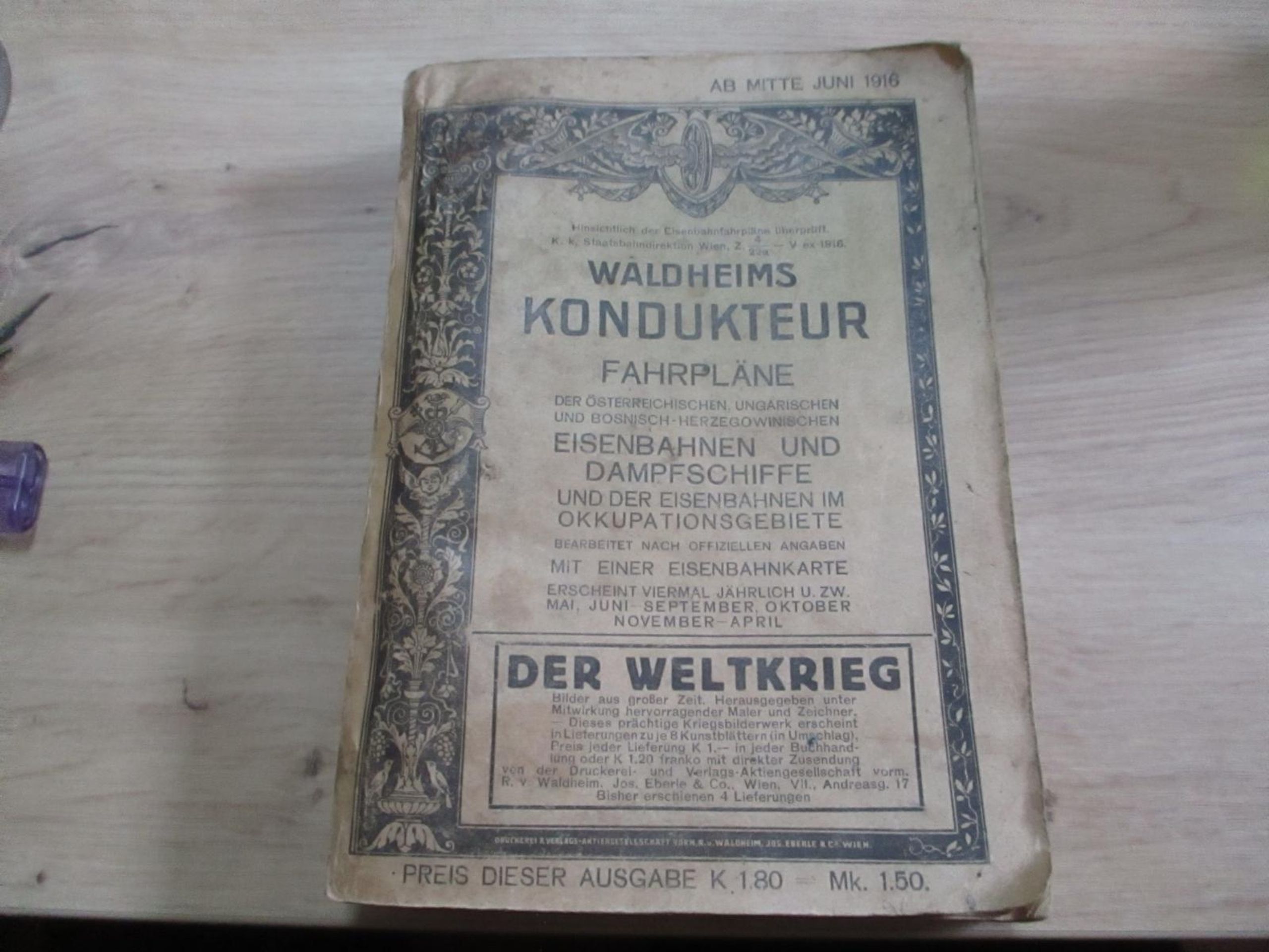 Jízdní řád Rakousko-Uhersko z roku 1916, 39 050 Kč - Předměty vydražené na Aukru (34/38)