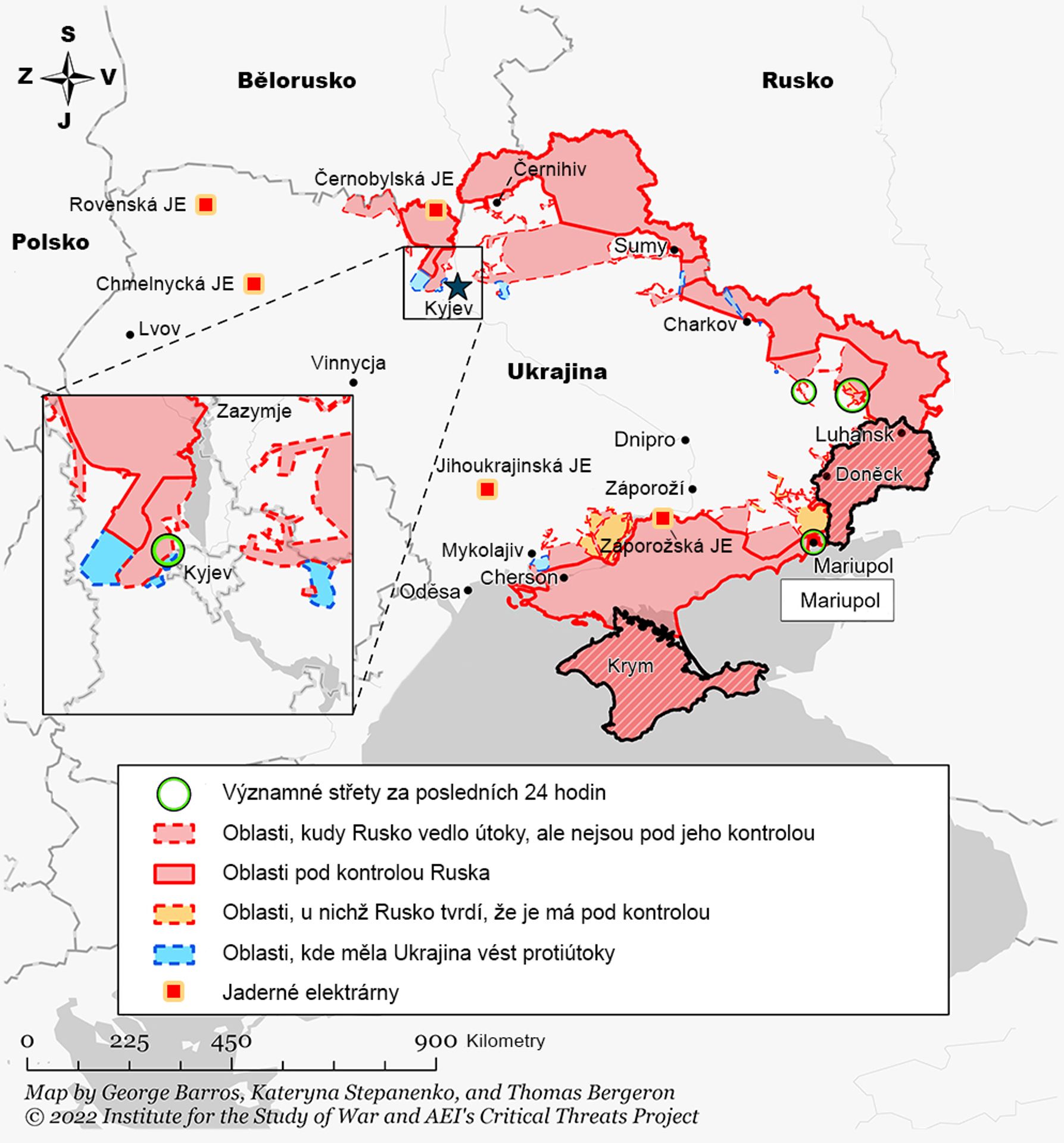 Mapa ruského postupu 29.3. - Ukrajinské protiútoky (7/7)