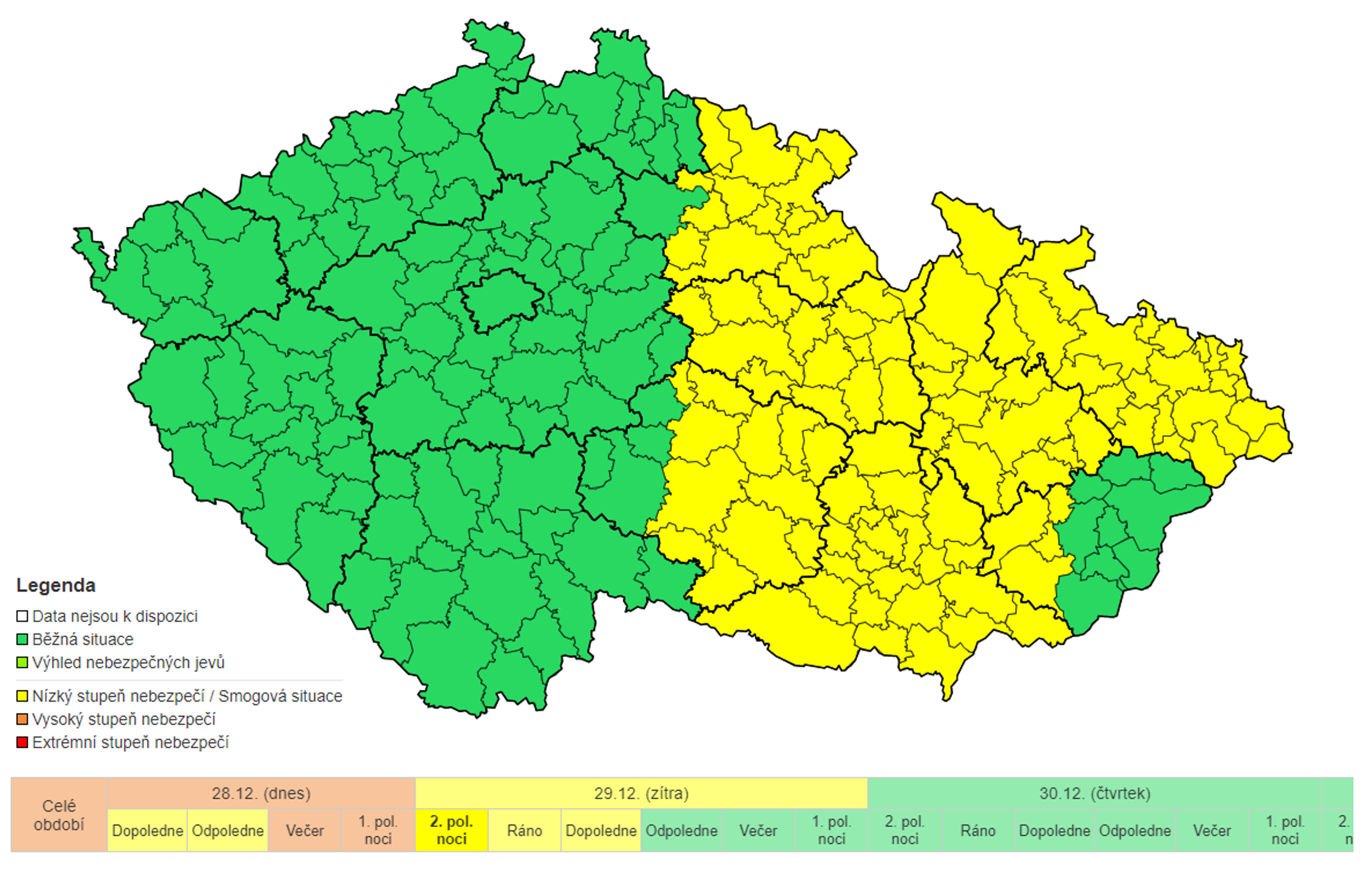 Výstraha před náledím - Výstraha ČHMÚ před náledím (3/4)