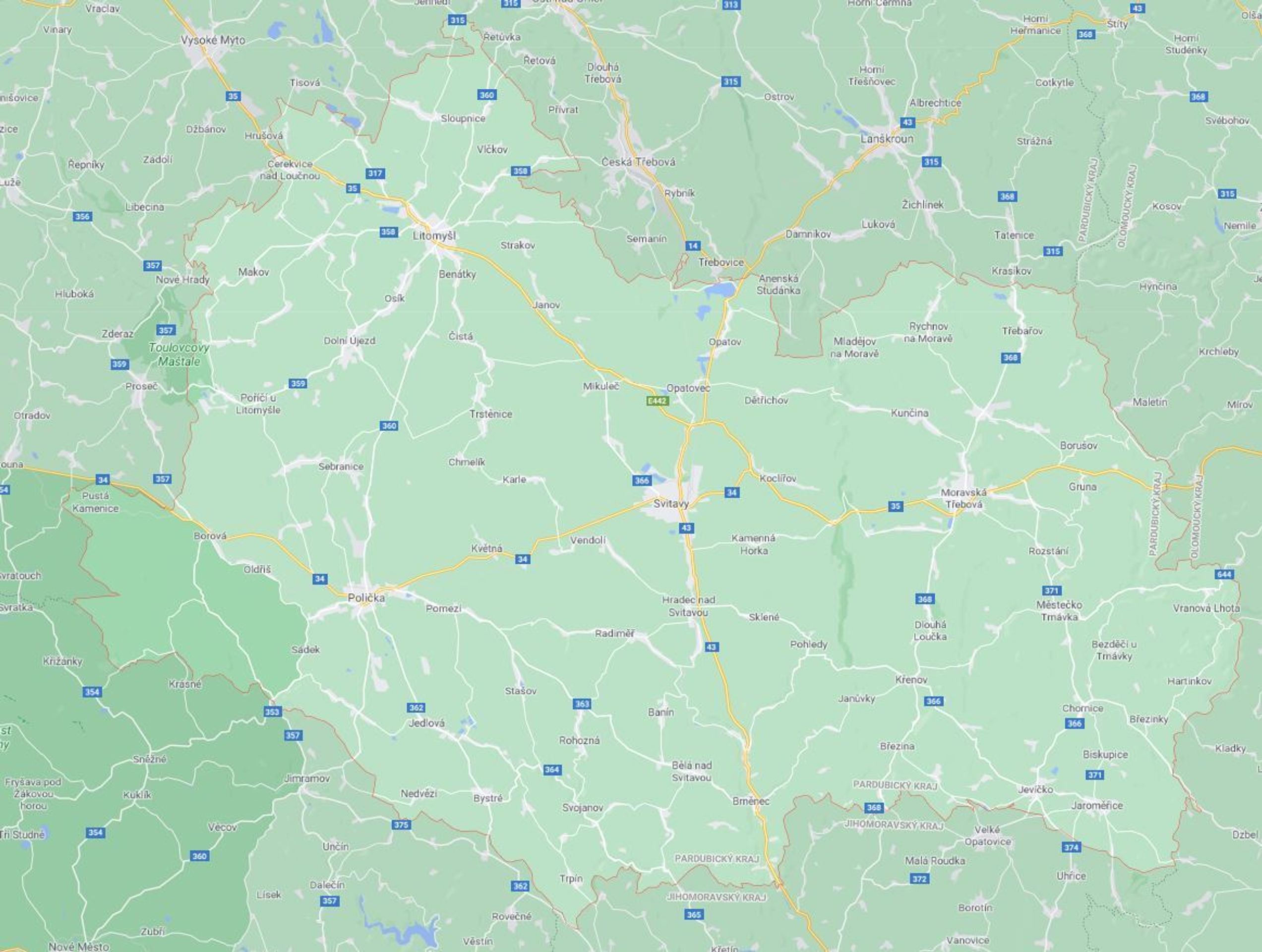Okres Svitavy - GALERIE: Mapy okresů v Pardubickém kraji (2/4)