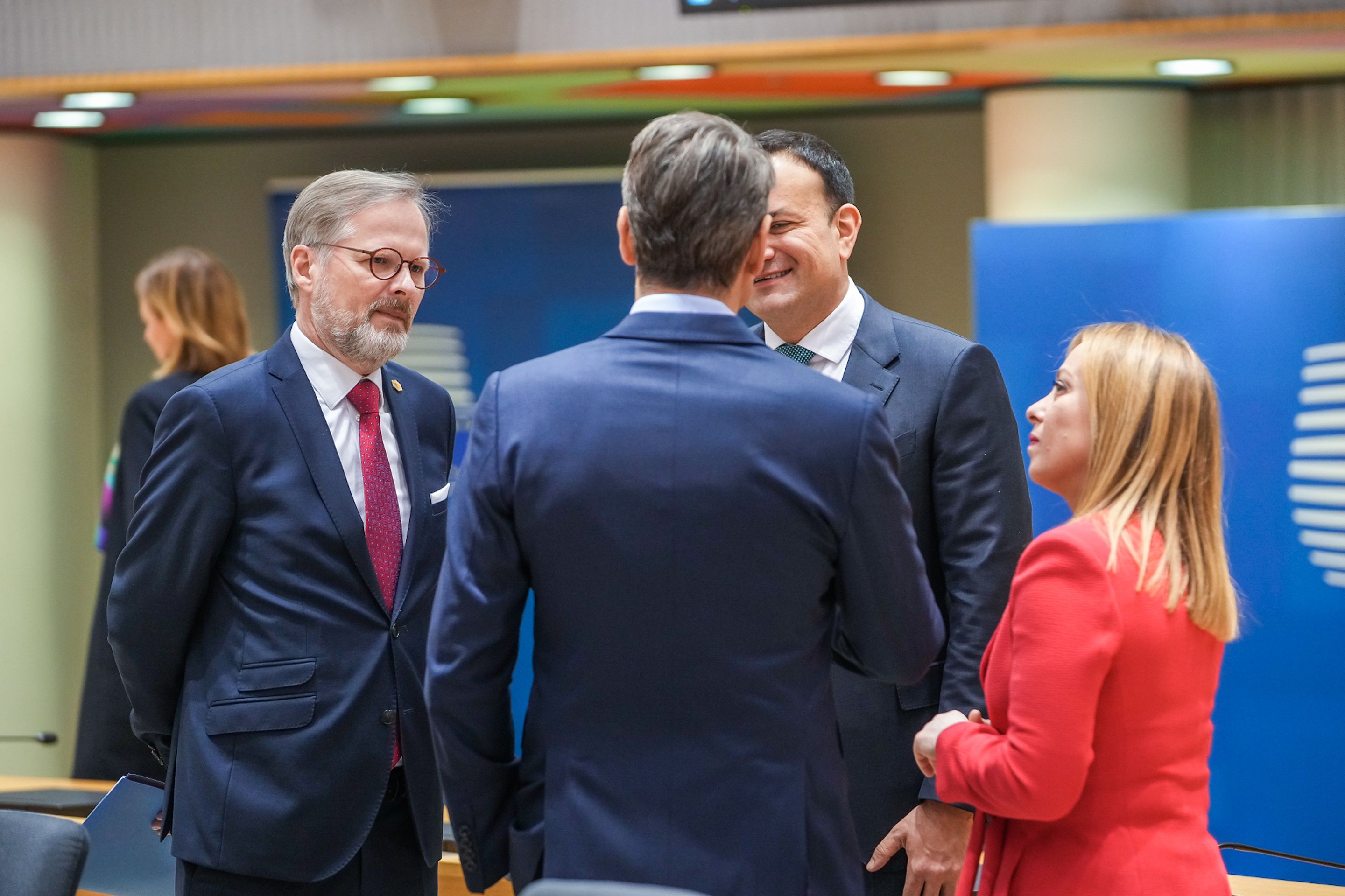 V Bruselu začalo zasedání Evropské rady (3) - Petr Fiala na zasedání Evropské rady (3/8)