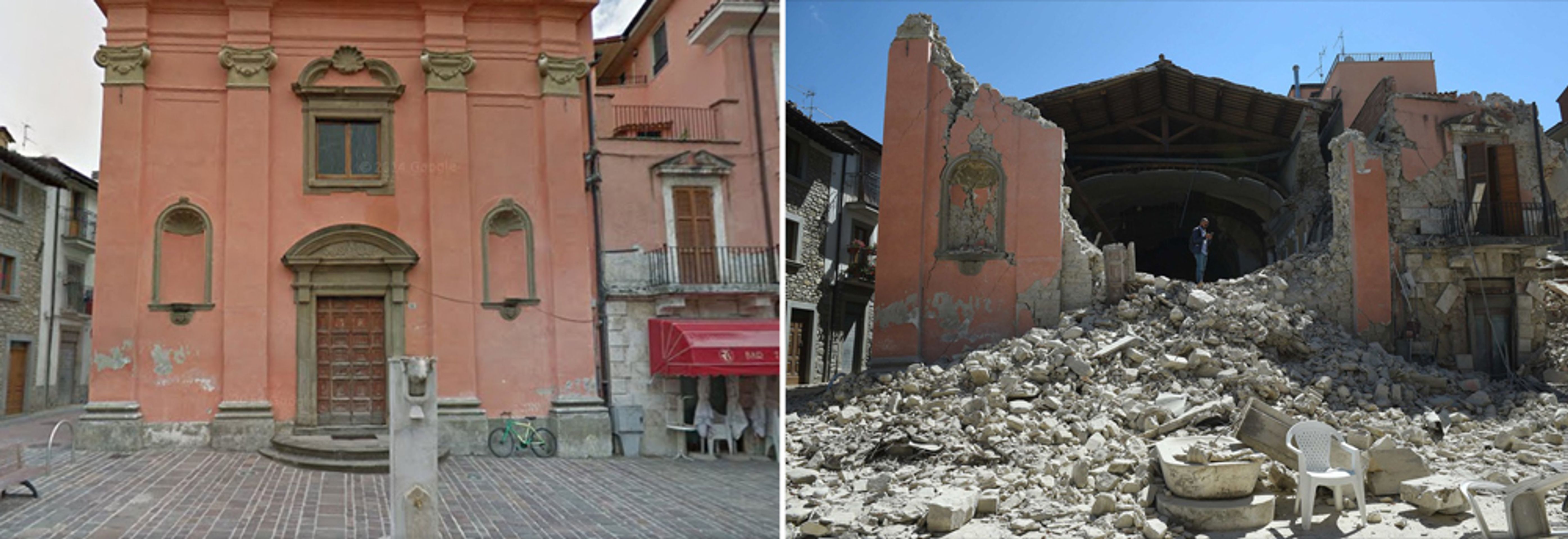 Italské město Amatrice před a po zemětřesení - 4 - GALERIE: Italské město Amatrice před a po zemětřesení (4/6)