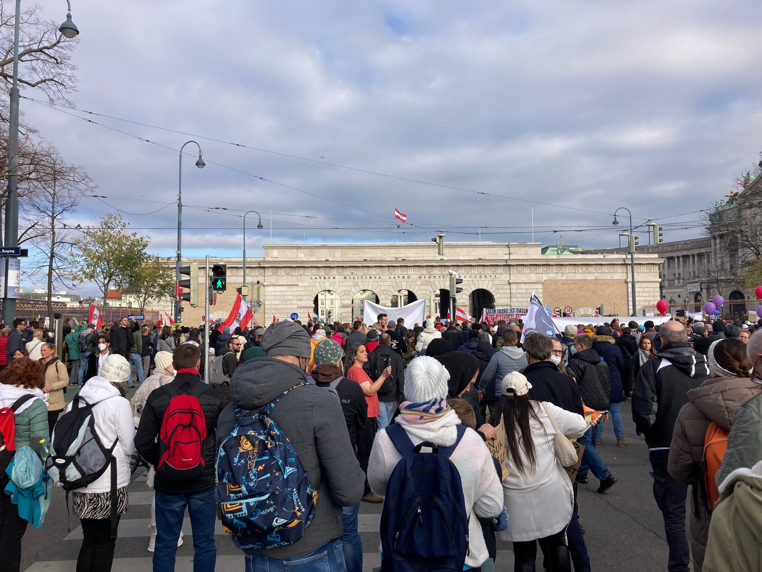 Protest ve Vídni - Demonstrace ve Vídni (2/8)