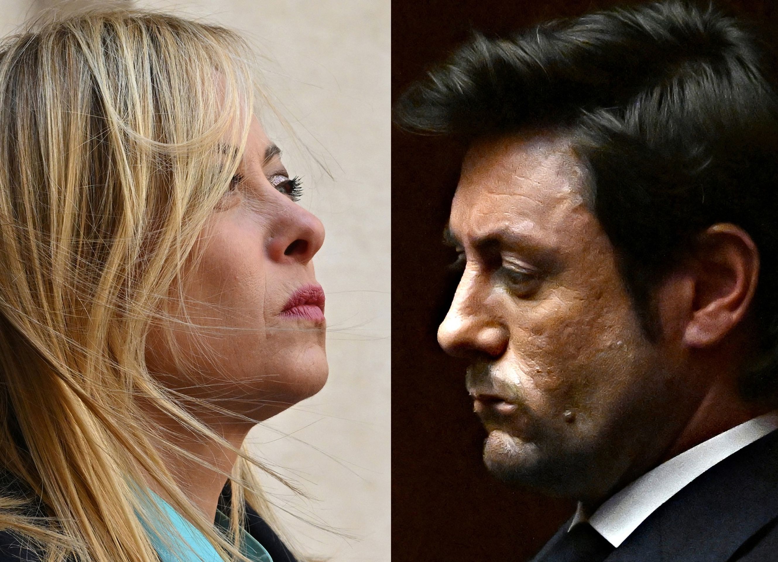 Italská premiérka Giorgia Meloni s Andrea Giambruno - Italská premiérka Giorgia Meloni s partnerem (4/4)