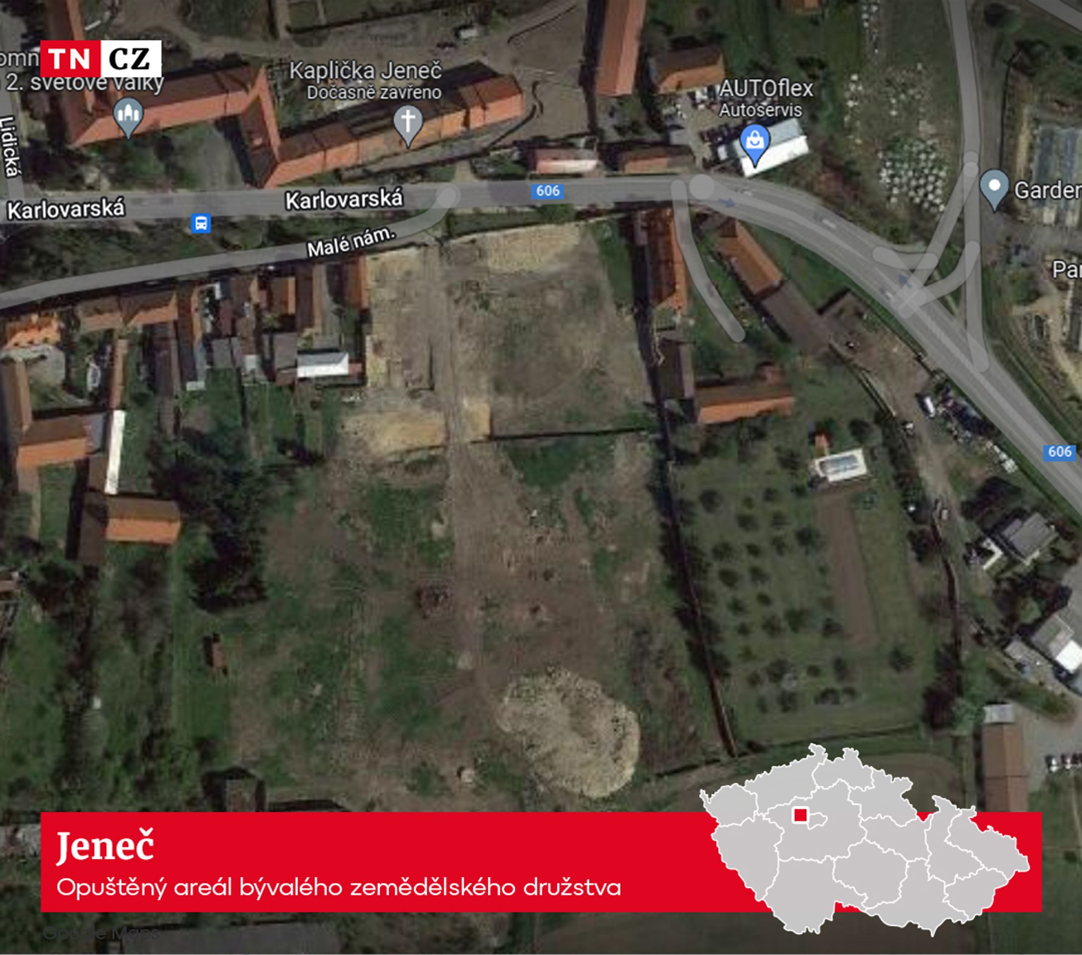 Jeneč mapa - Místo pro výstavbu v Jenči (10/10)