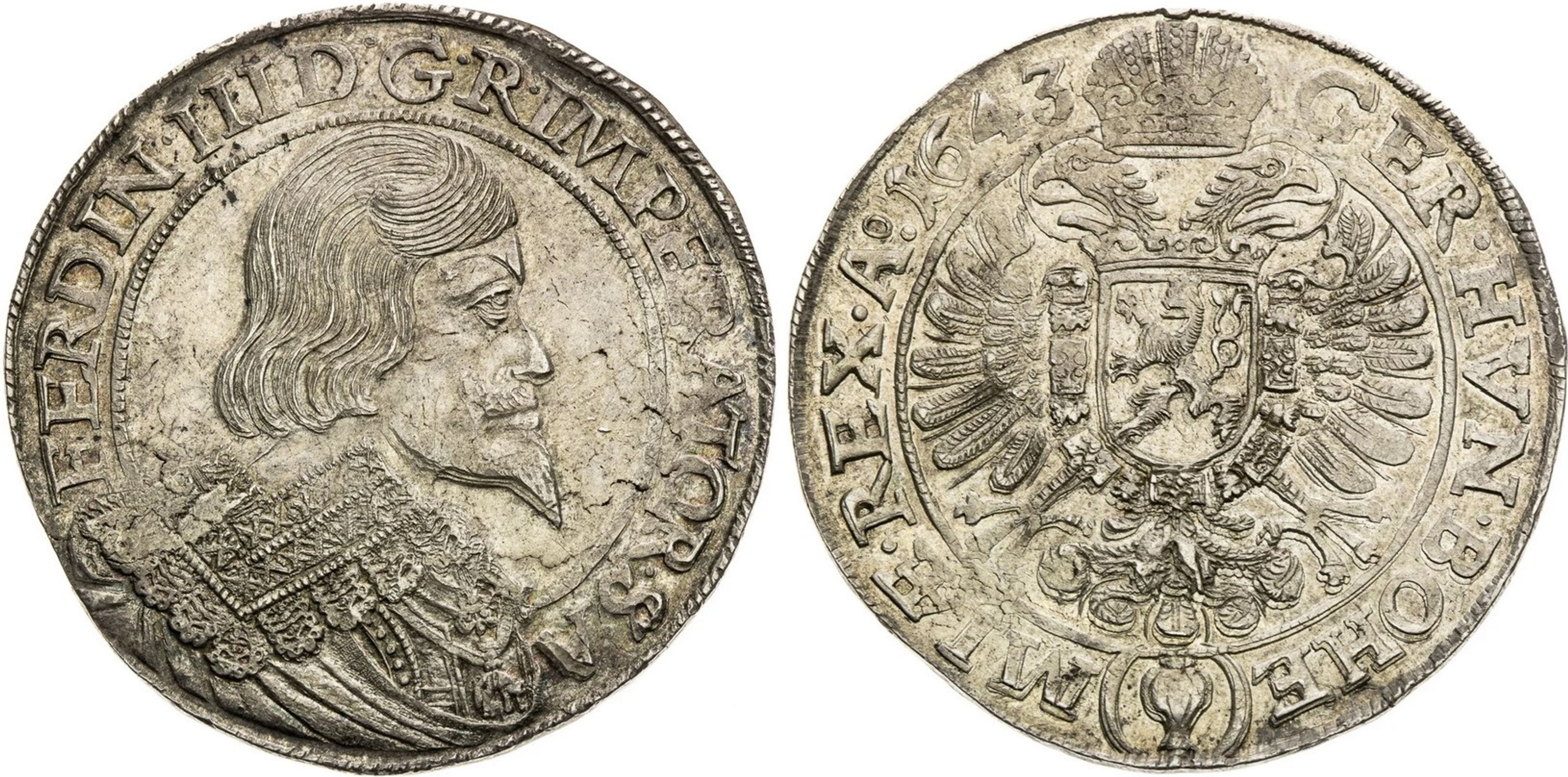 Tolar Ferdinand III. 1643 - Aukce Macho & Chlapovič jaro 2024 (5/8)