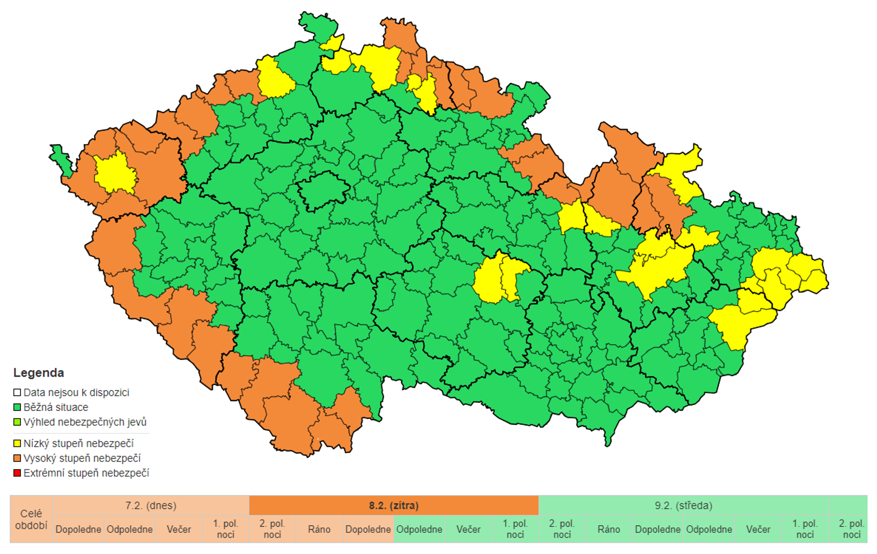 Výstraha před sněhem - úterý - Výstrahy (3/4)