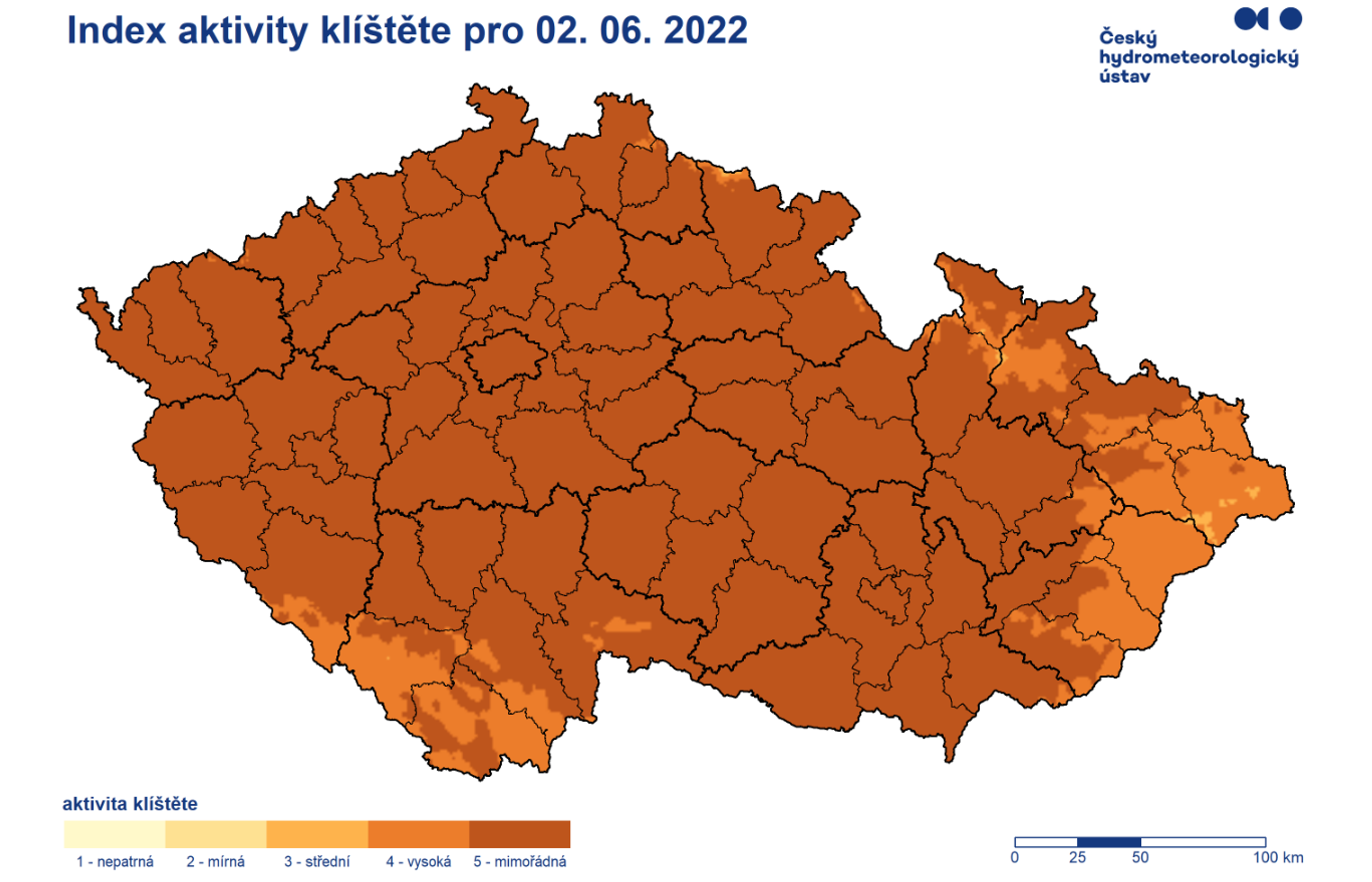 Výstraha 1 - Výstraha na vysoký výskyt klíšťat (2/3)