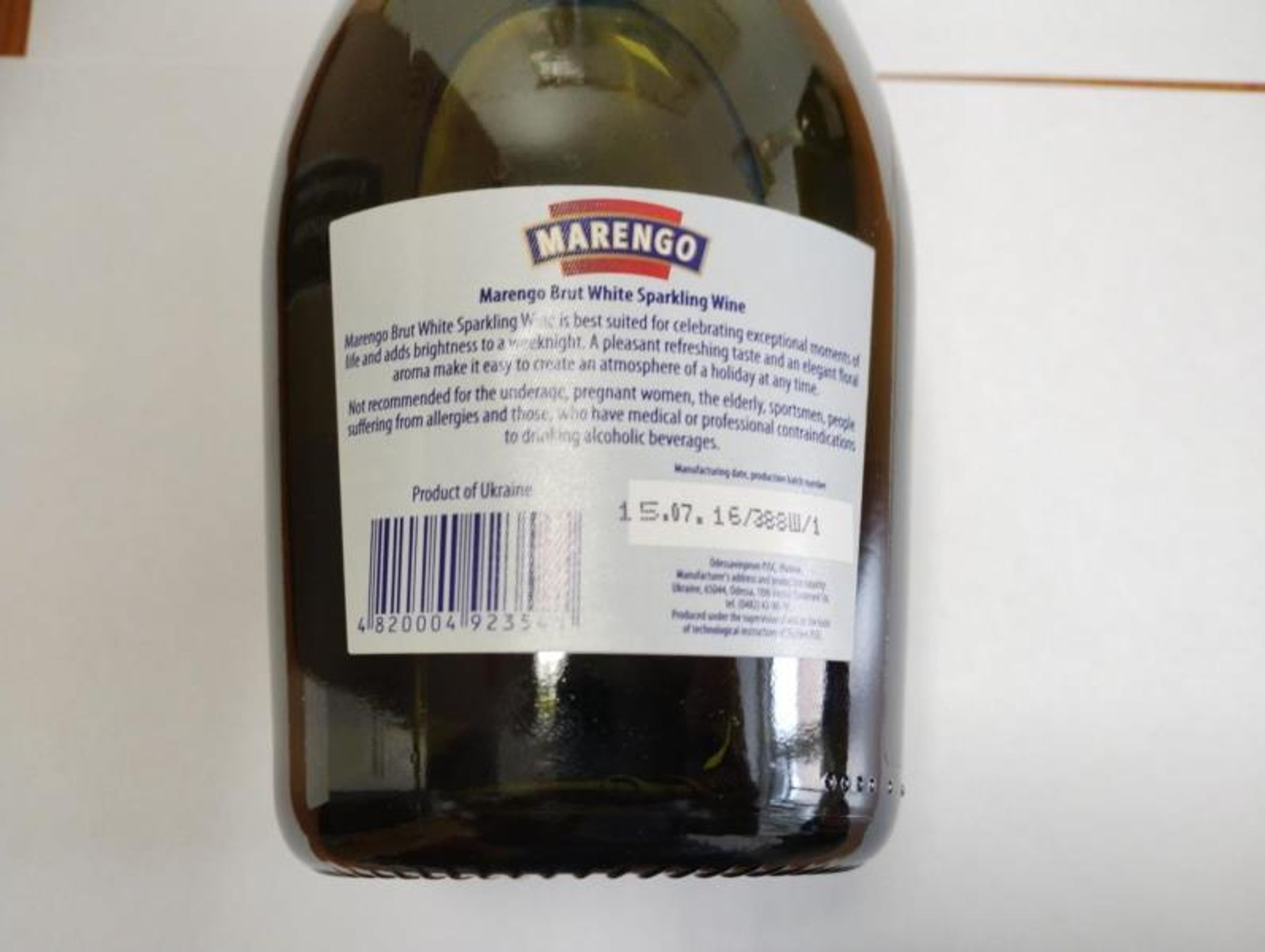 Marengo Brut White Sparkling Wine, země původu Ukrajina, alk. 11,5 % obj (4) - Závadné potraviny (2/34)
