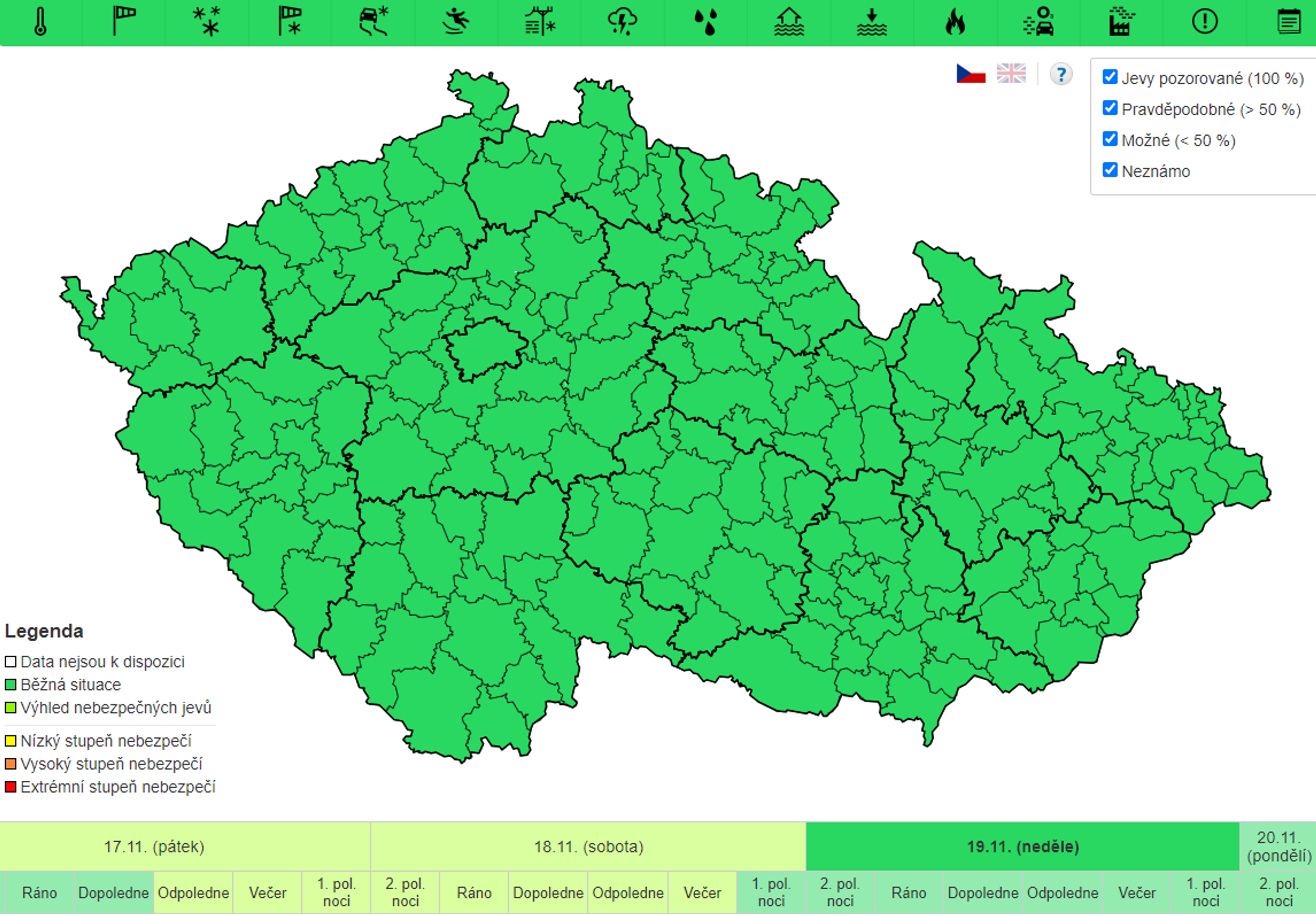 Předpověď počasí na 19. 11. 2023 - Předpověď počasí (4/4)