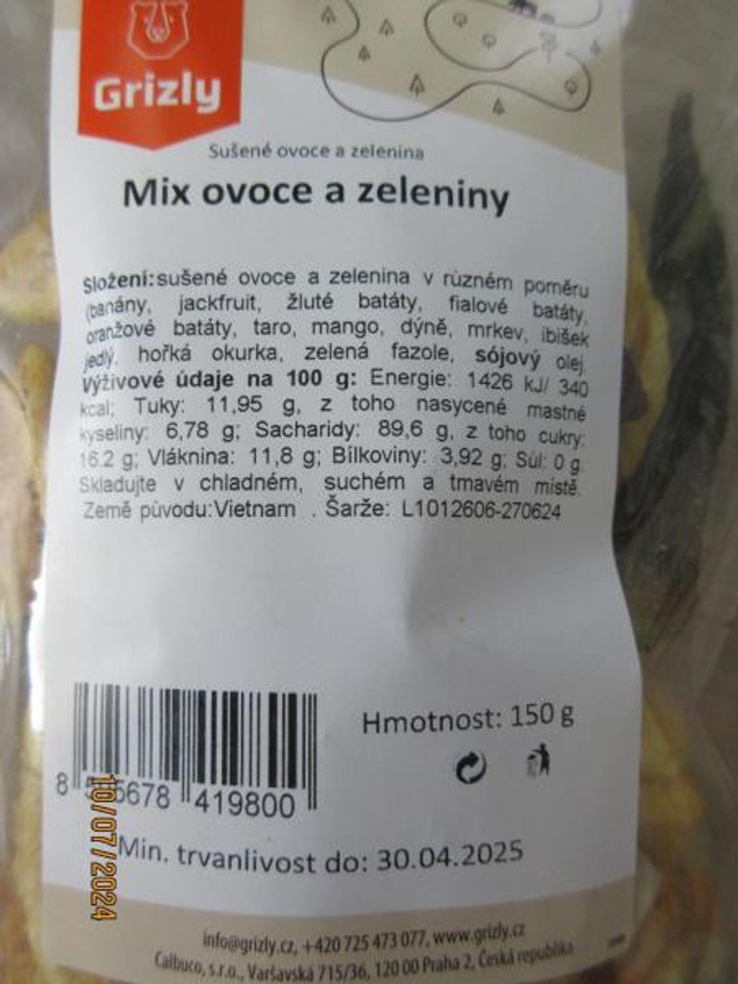 Nejakostní sušené ovoce a zelenina od firmy Grizzly (2) - Ošizené ovoce a zelenina (2/8)