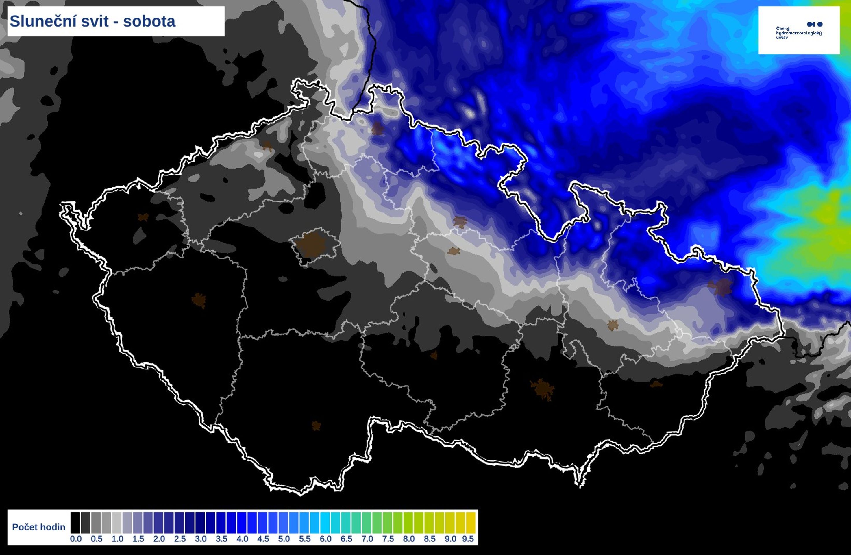 Sluneční svit - sobota 29. 3. 2025 - Předpověď počasí (4/4)