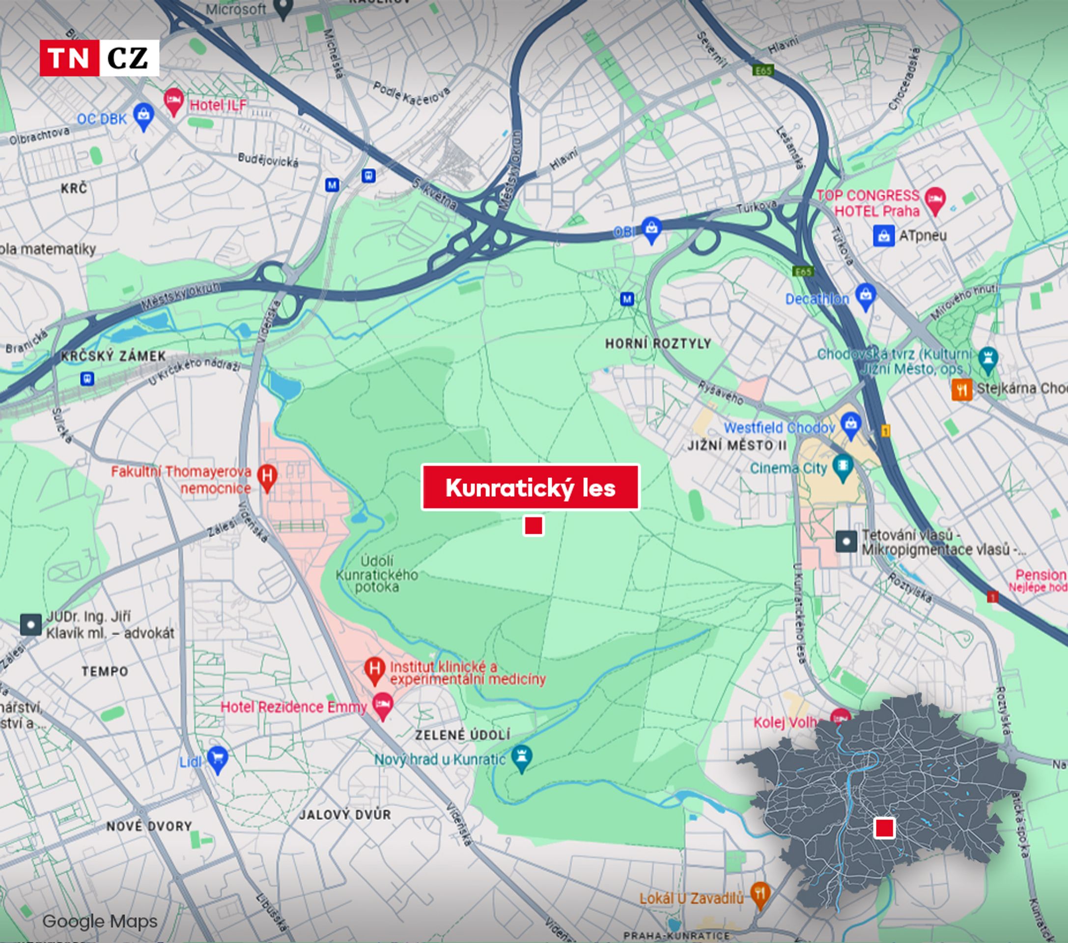 MAPA Kunratický les - Krvavá tajemství pražských lesů (1/6)