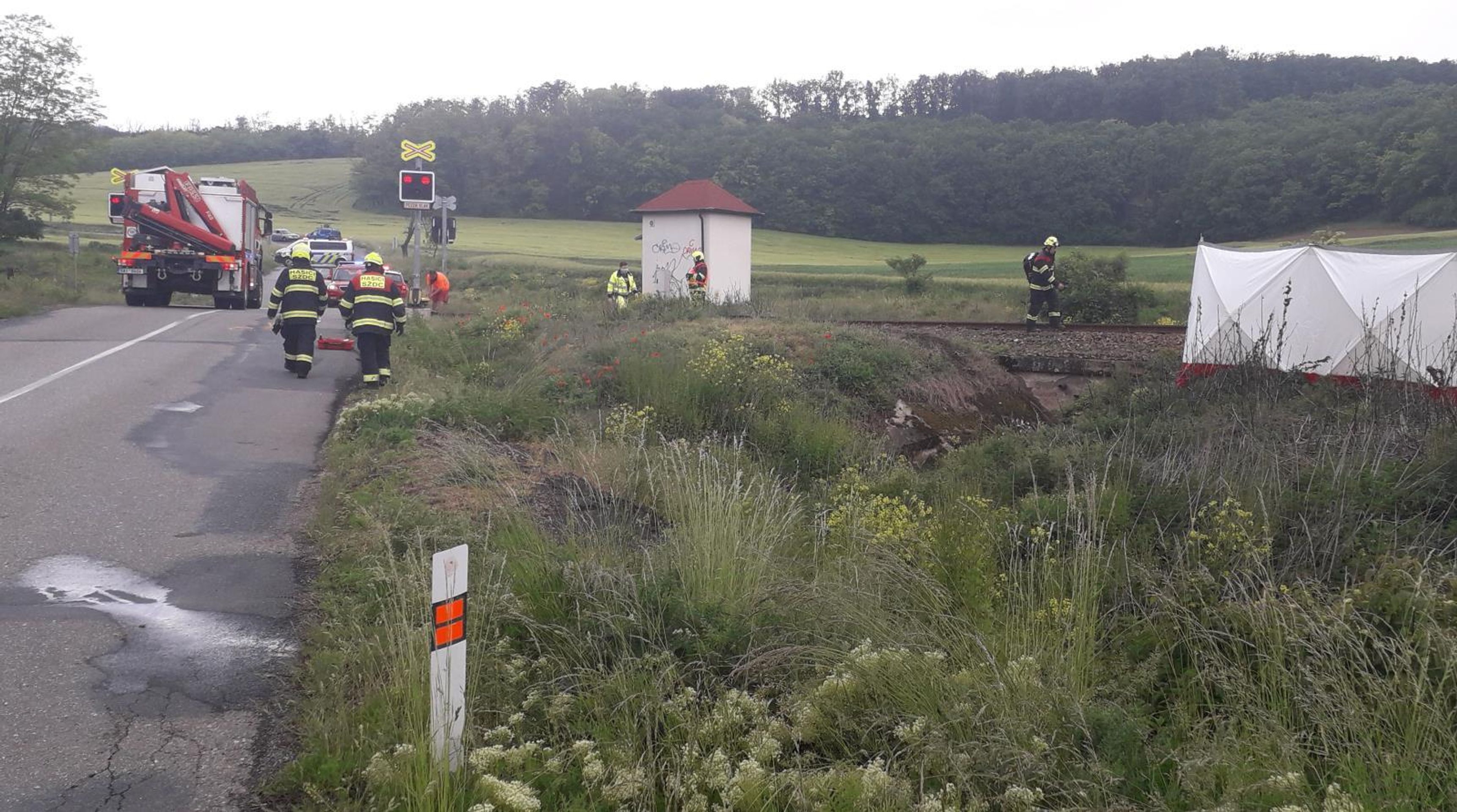 Srážka auta s Vlakem, Silůvky na Brněnsku - 4 - Galerie: Tragická srážka auta s vlakem u Silůvek na Brněnsku (4/4)