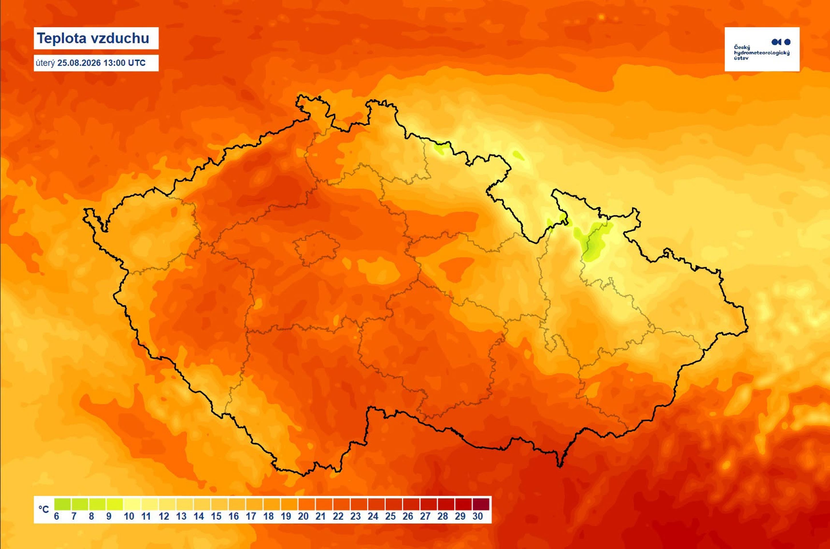 Teplota vzduchu 25.8.2026 - Počasí 25. a 26.8.2026 (2/4)