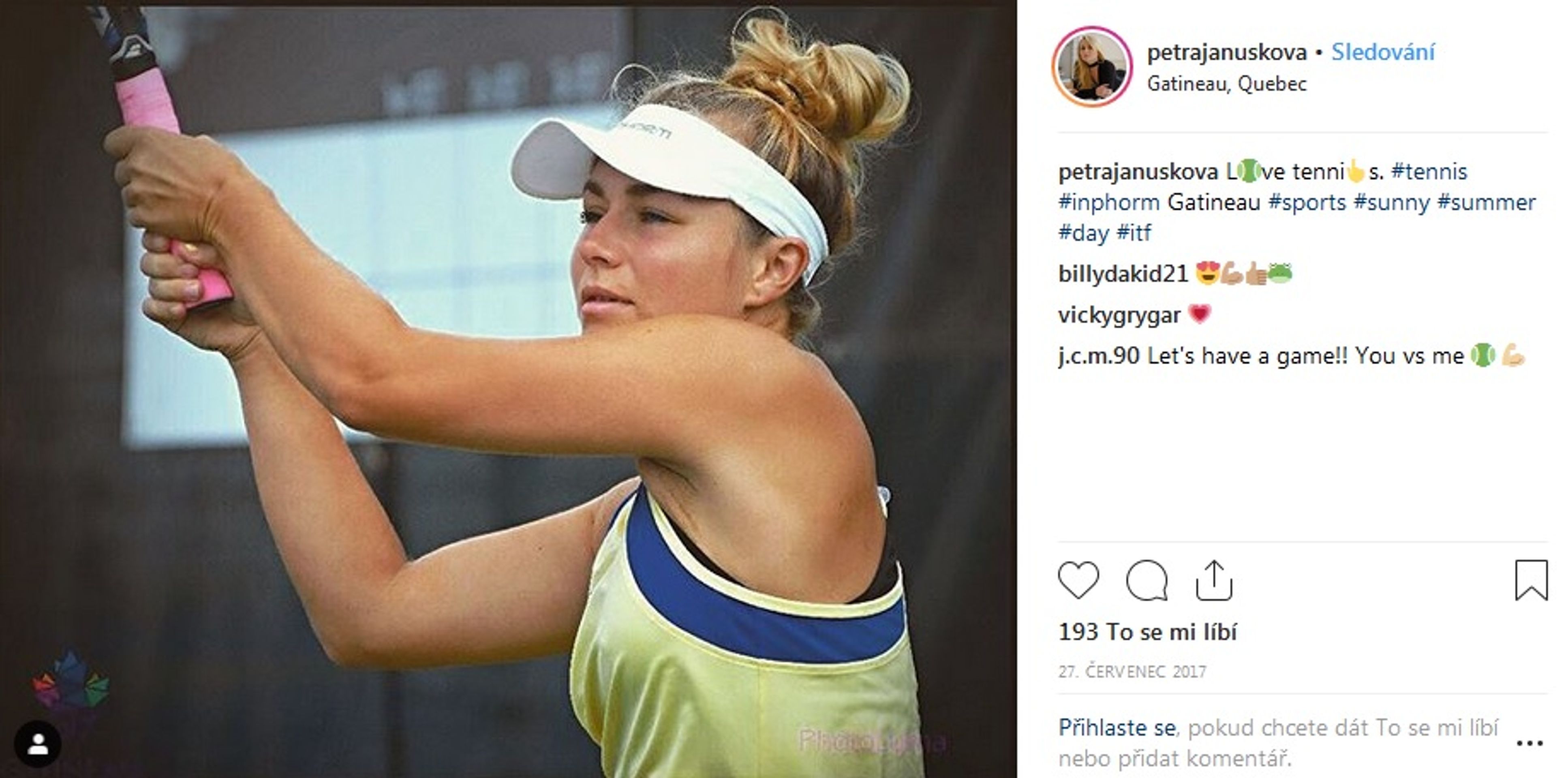Petra Janušková - GALERIE: Tenistka Petra Janušková hraje tenis v Kanadě (2/4)