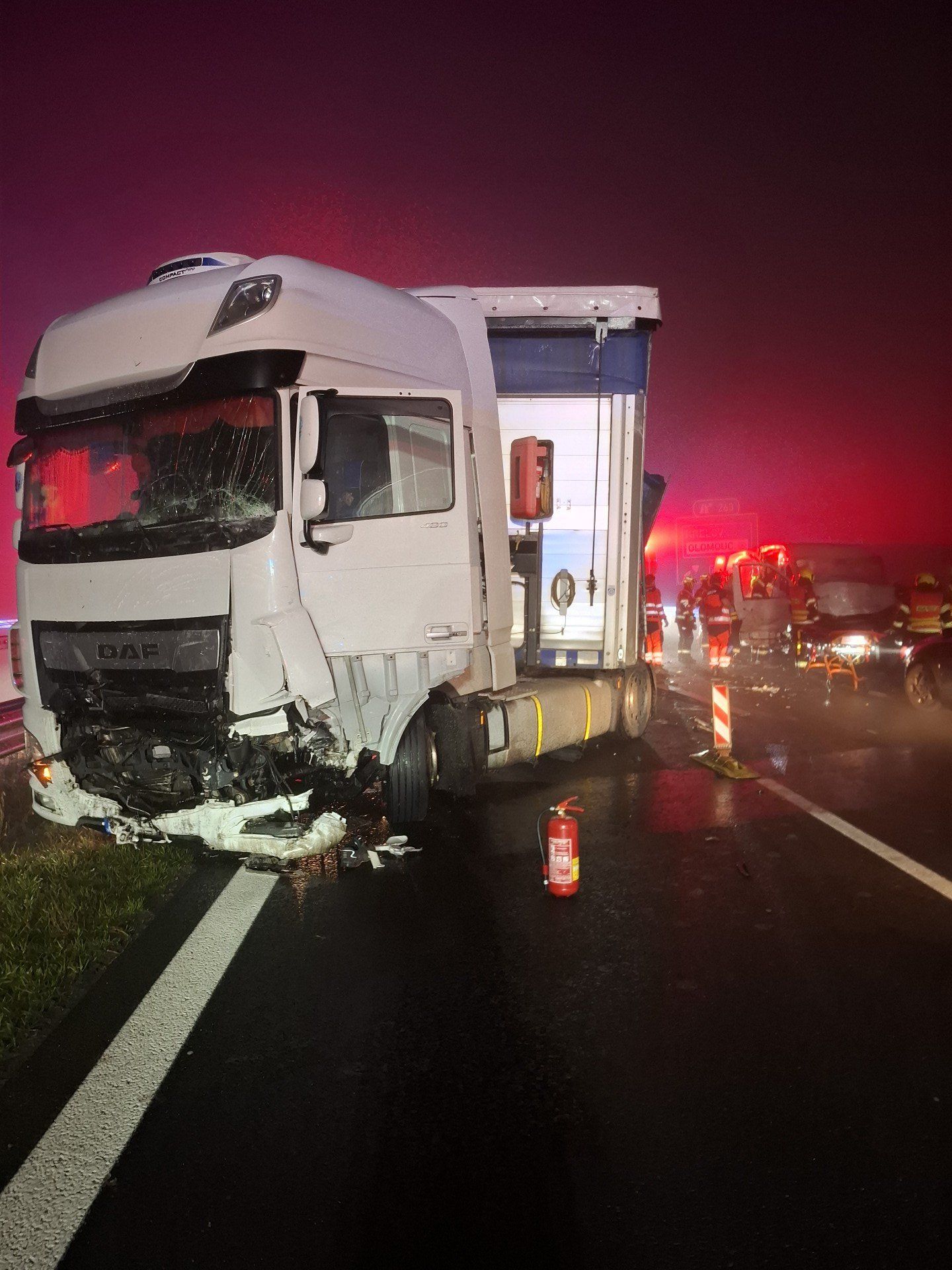 Dopravní nehoda na D35 u Křelova - Dopravní komplikace na dálnici D35 na Olomoucku (1/5)