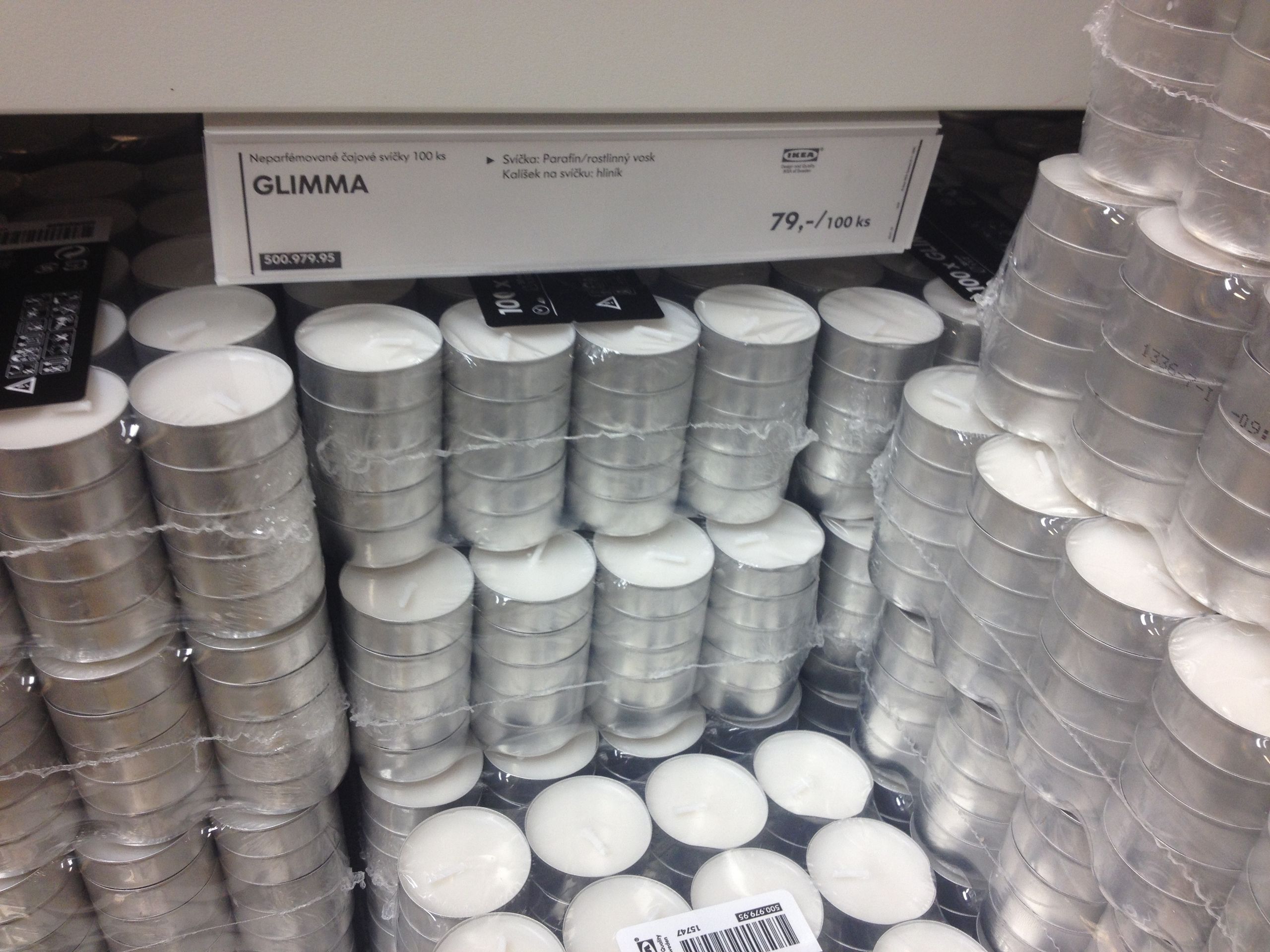 Čajové svíčky 100ks - Ikea Praha Zličín - GALERIE: Přehled cen čajových svíček (5/9)