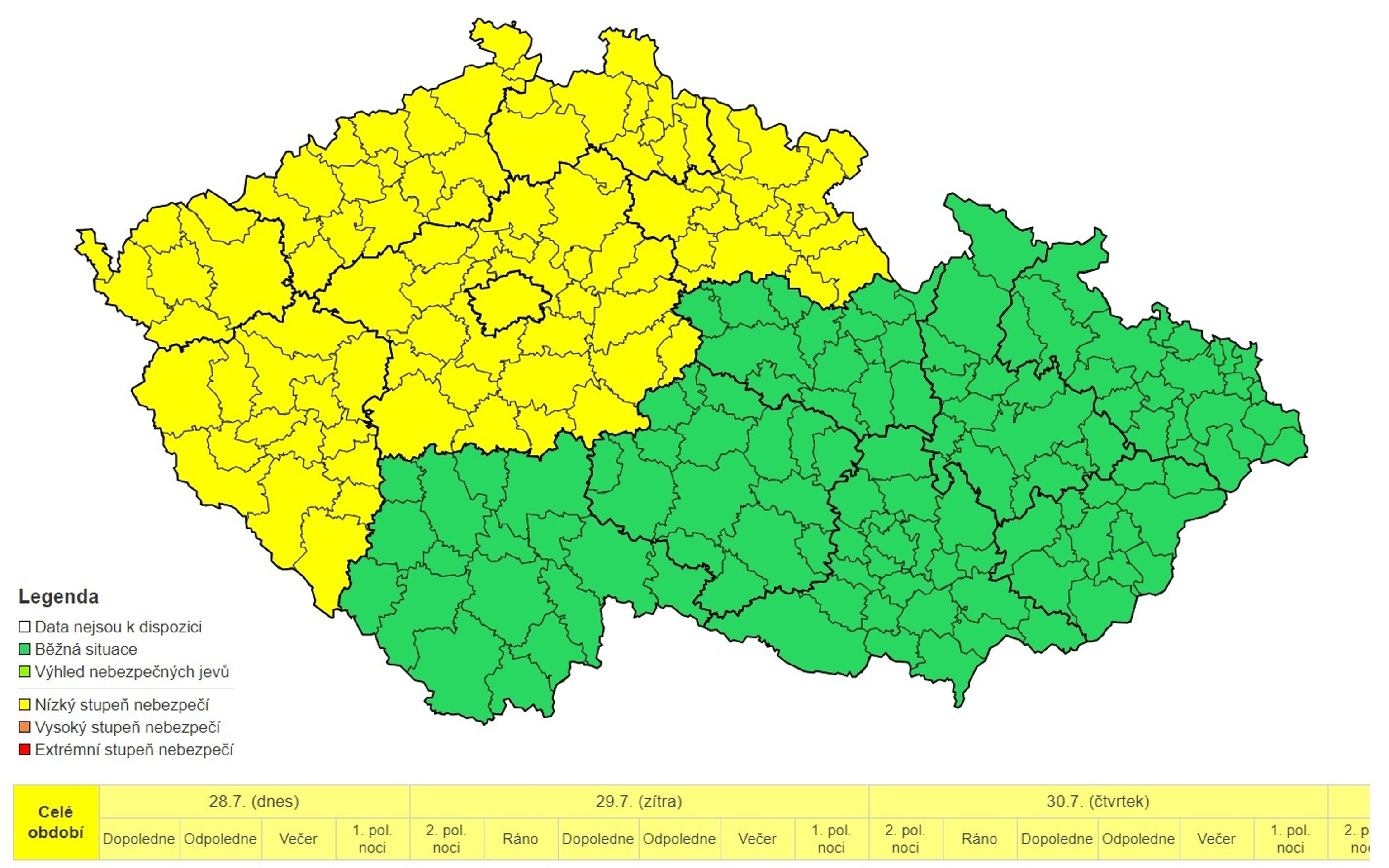 Výstraha před vznikem požárů - 28. 7. - GALERIE: Výstrahy ČHMÚ (2/3)