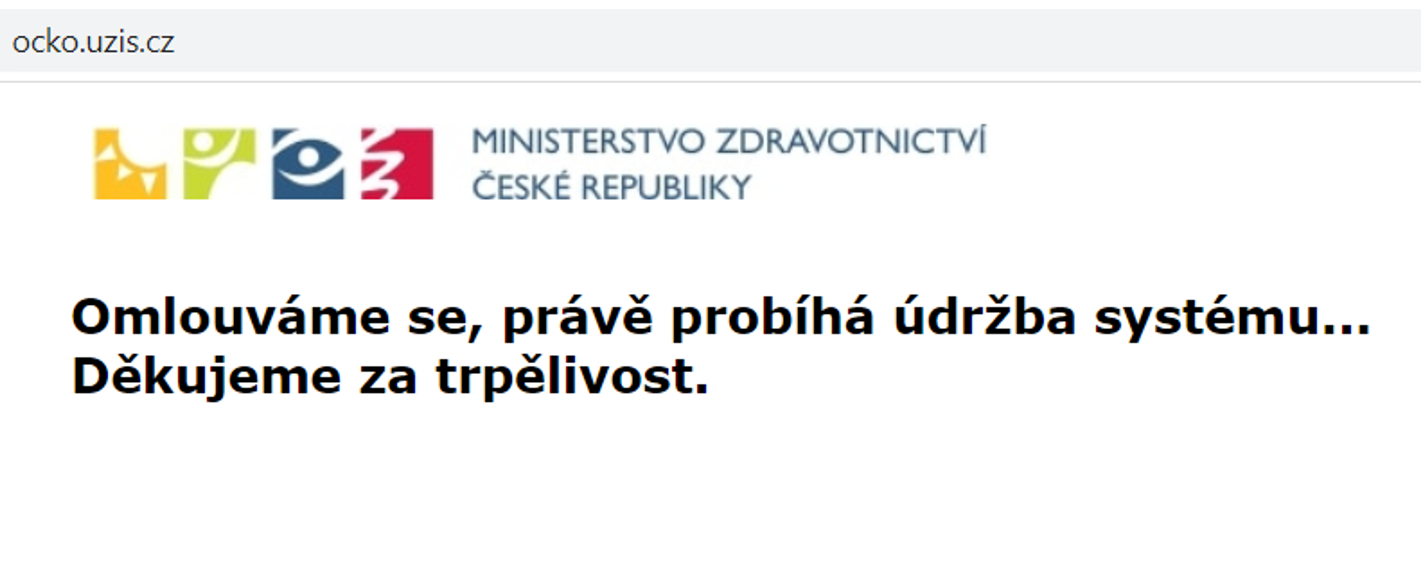 Výpadek webu - Zdravotní systémy hlásí výpadky (3/3)