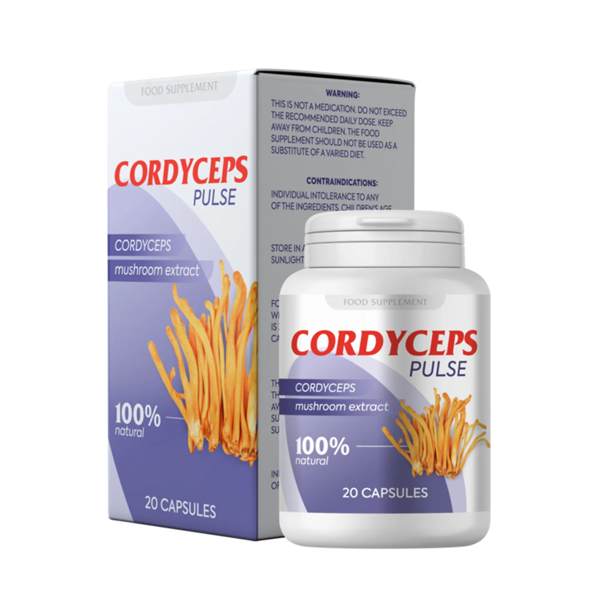 CORDYCEPS PULSE kapsle, 20 kapslí - MZ ČR – klamavé výrobky (4/22)