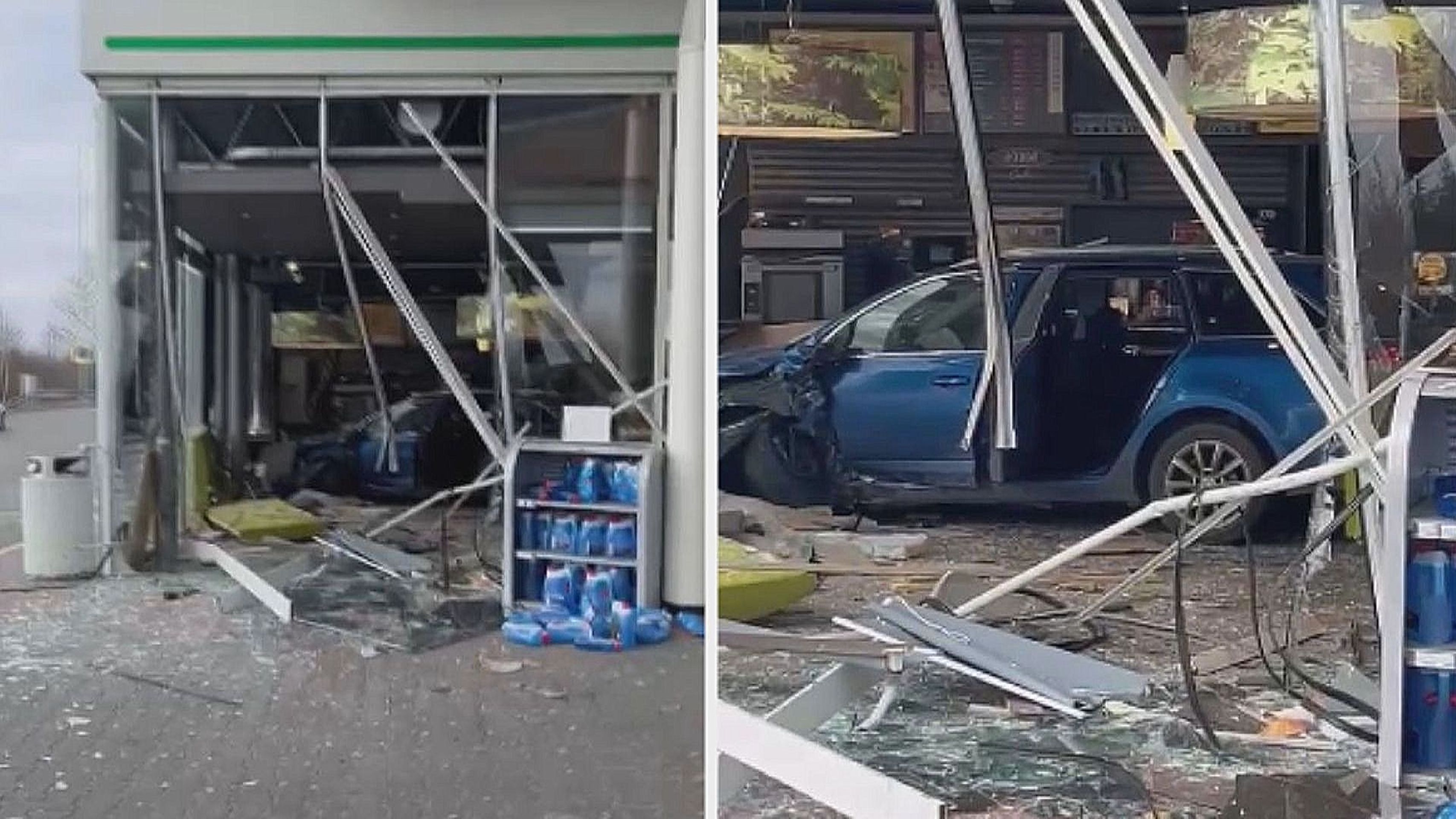 Auto nabouralo do benzinky - Nehoda v Olomouci (4/4)