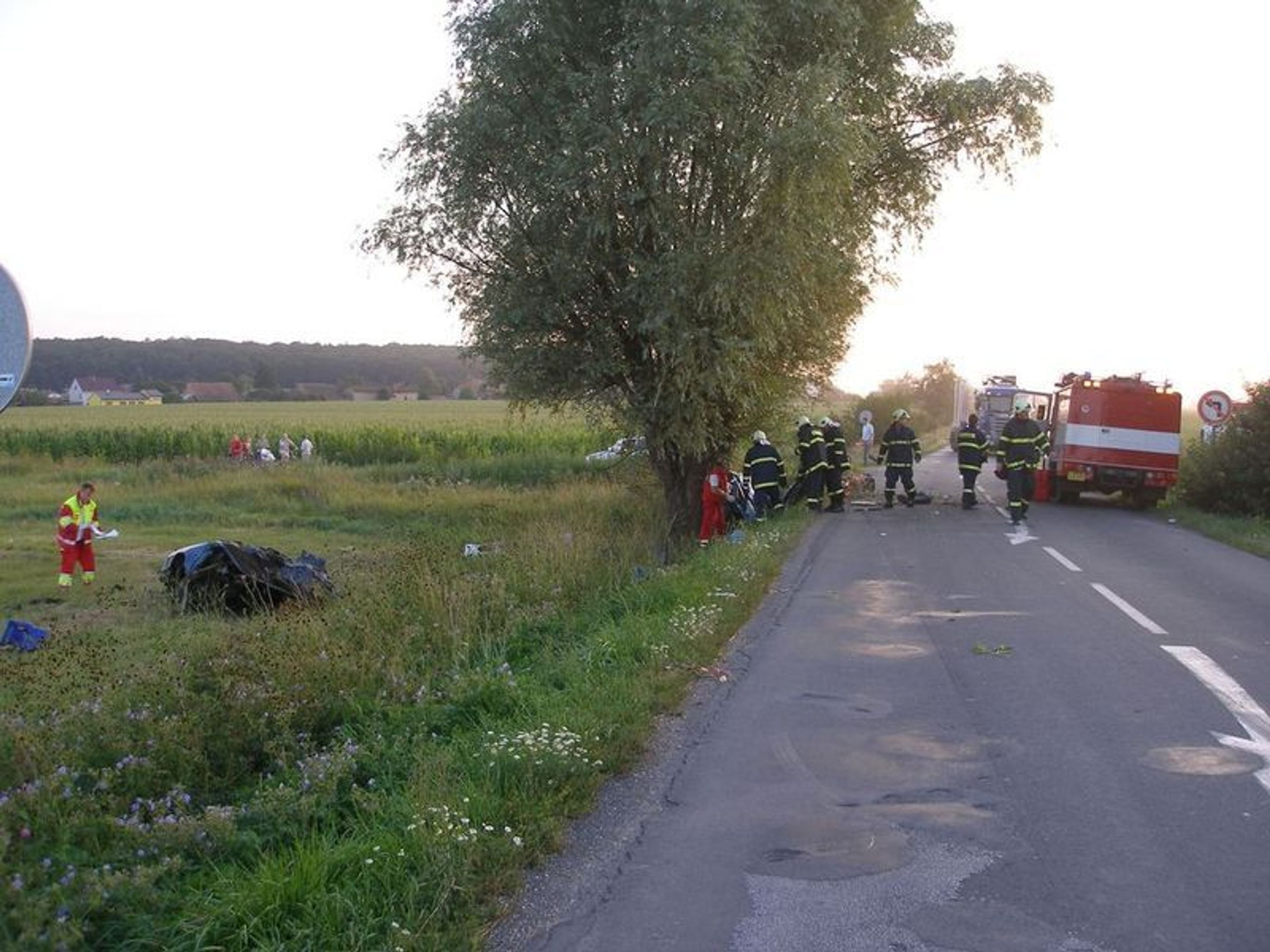 Auto se po nárazu do stromu rozpůlilo-3 - GALERIE: Auto se rozpůlilo o strom (3/9)