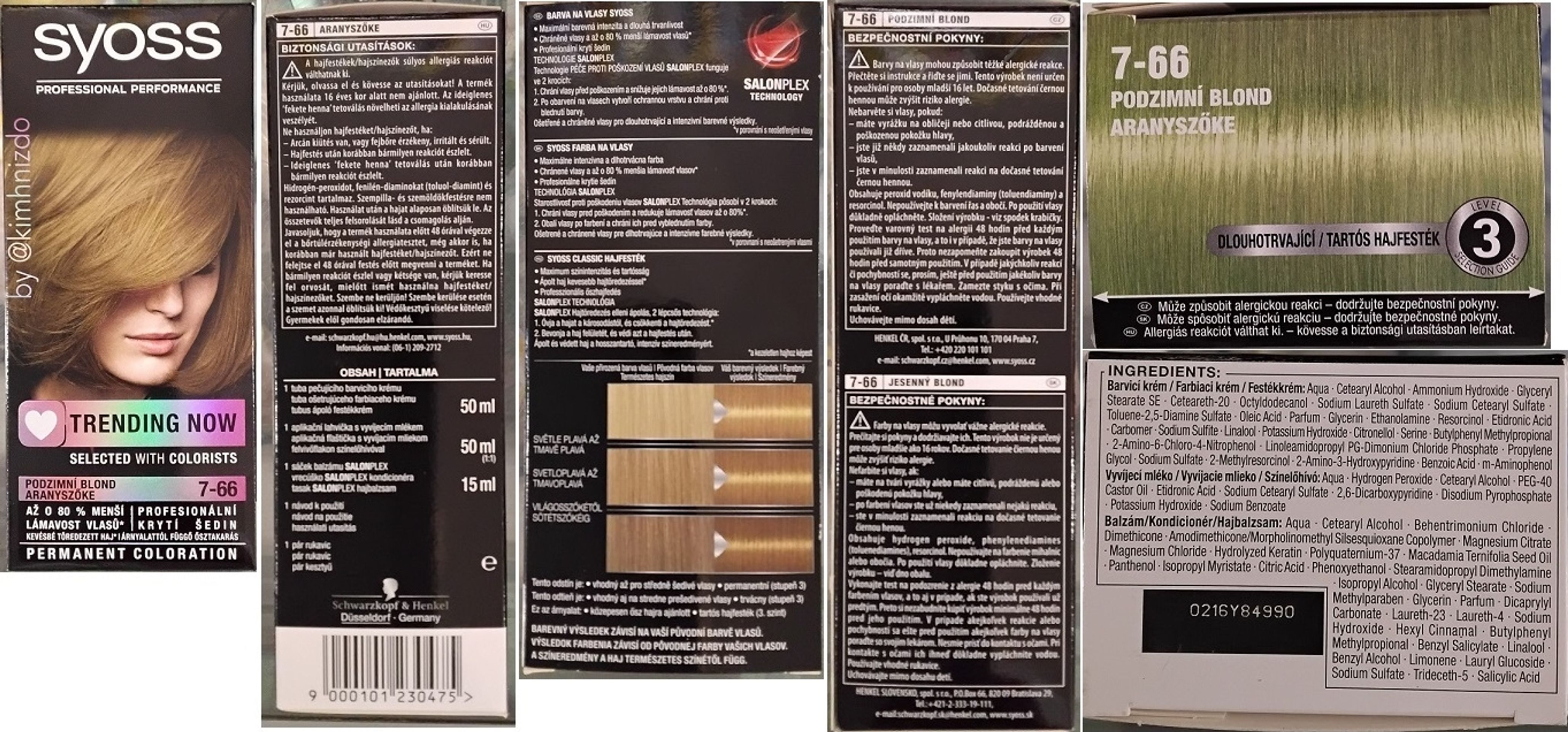 Barva na vlasy Syoss 7-66 Podzimní blond - Zdraví nebezpečná kosmetika (2/4)