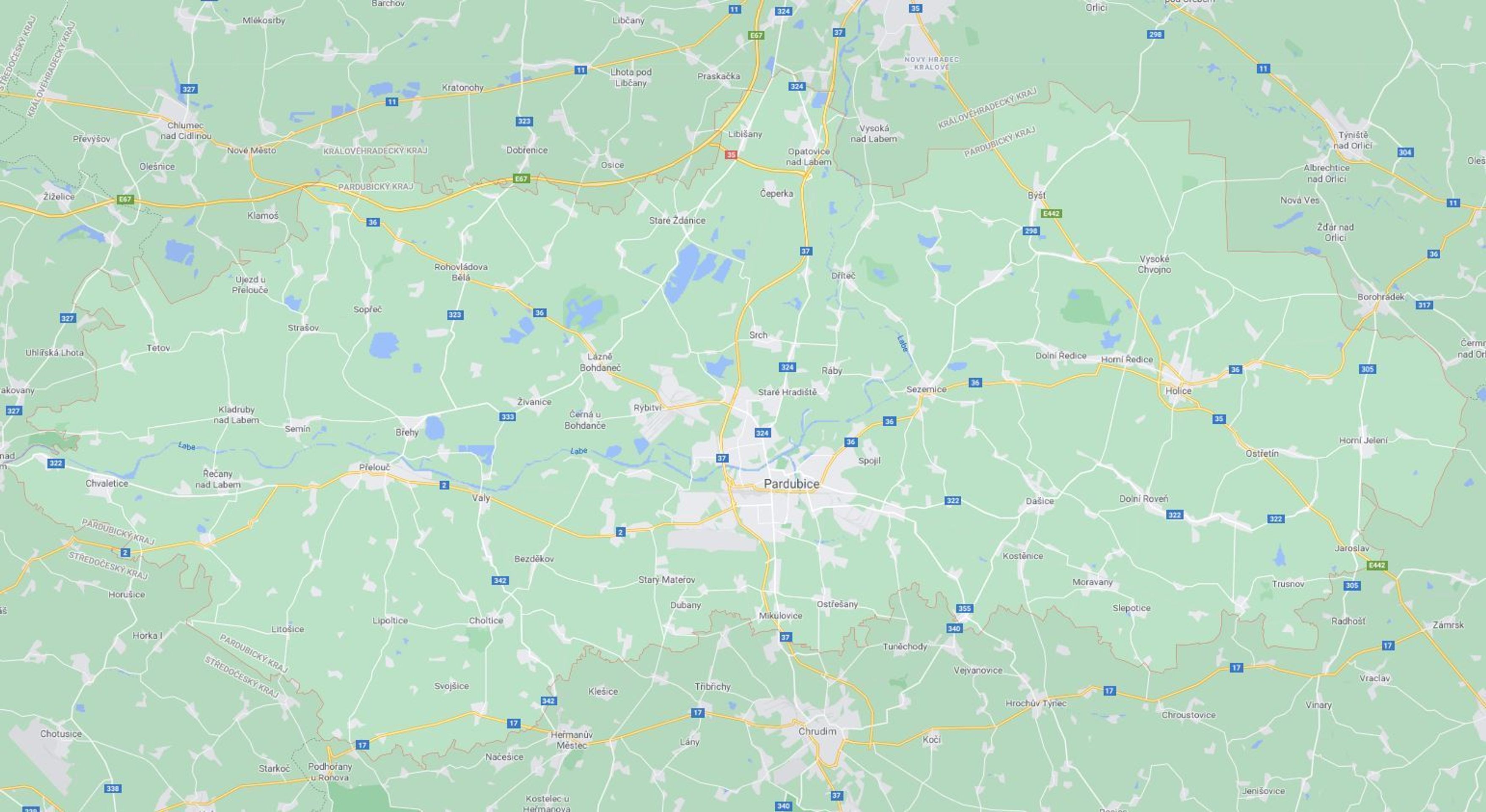 Okres Pardubice - GALERIE: Mapy okresů v Pardubickém kraji (3/4)