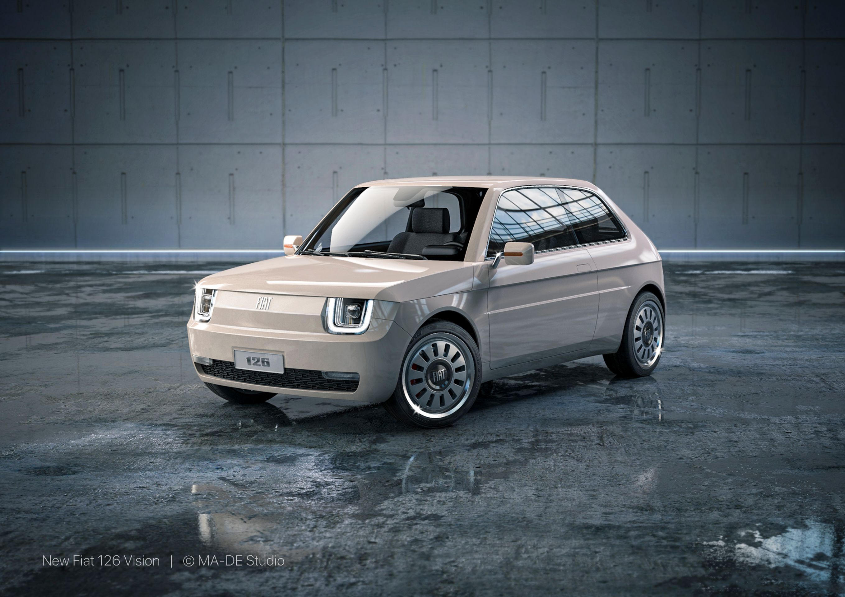 Legendární Fiat 126 v novém designu - 9 - Fotogalerie: Kultovní Maluch v retro designu (4/8)
