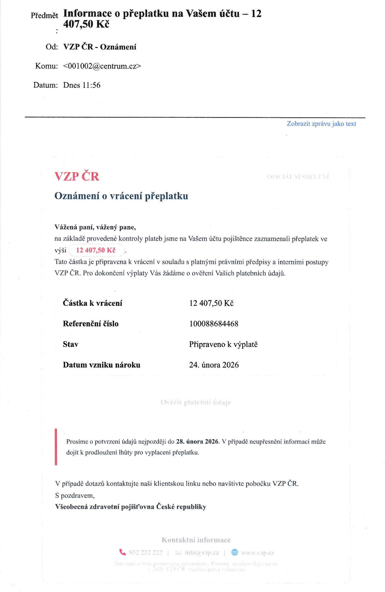 Podvodné e-maily VZP - Podvodné e-maily VZP (4/4)