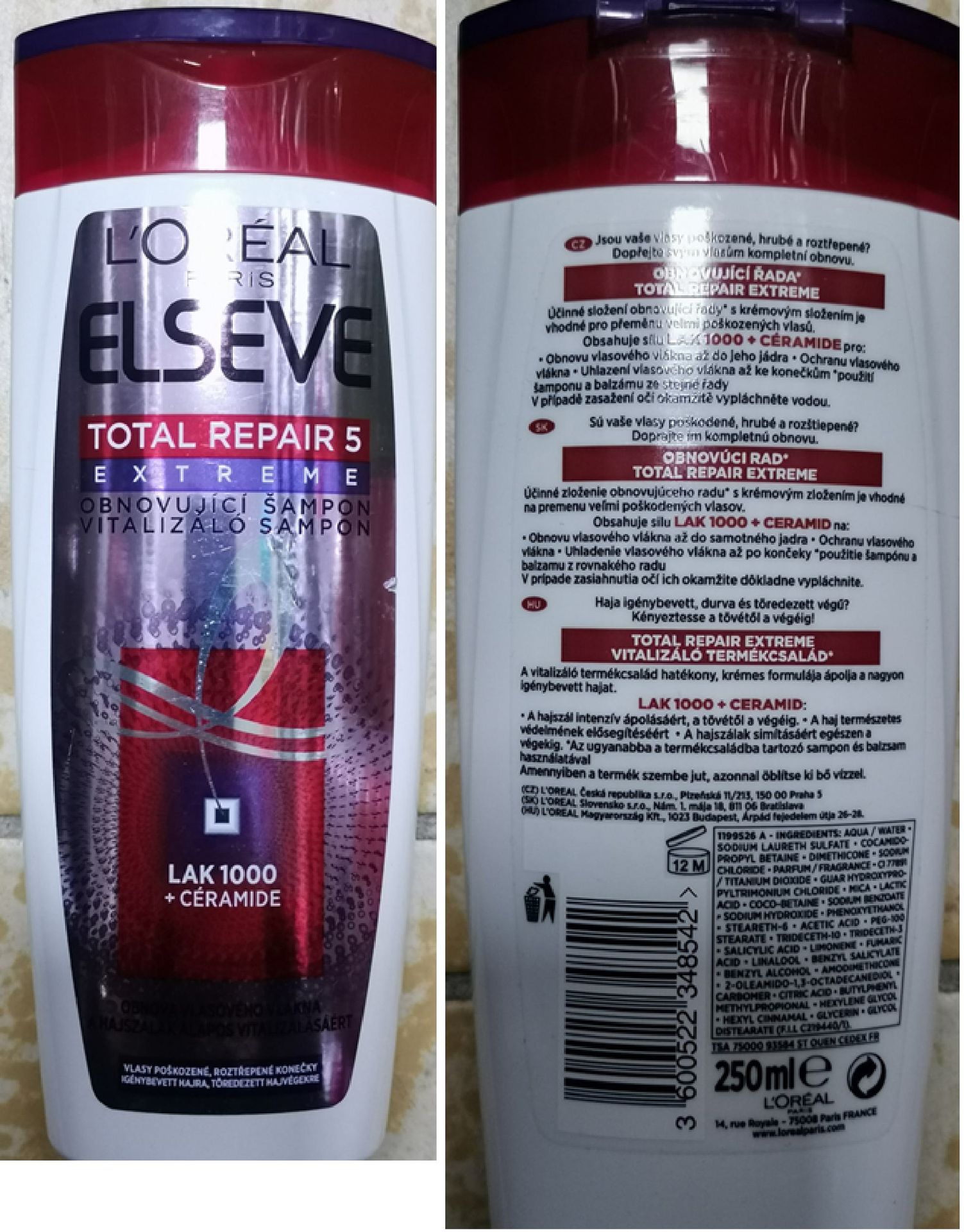 L’ORÉAL PARIS ELSEVE, TOTAL REPAIR 5 EXTREME, OBNOVUJÍCÍ ŠAMPON - Nebezpečná kosmetika (2/5)