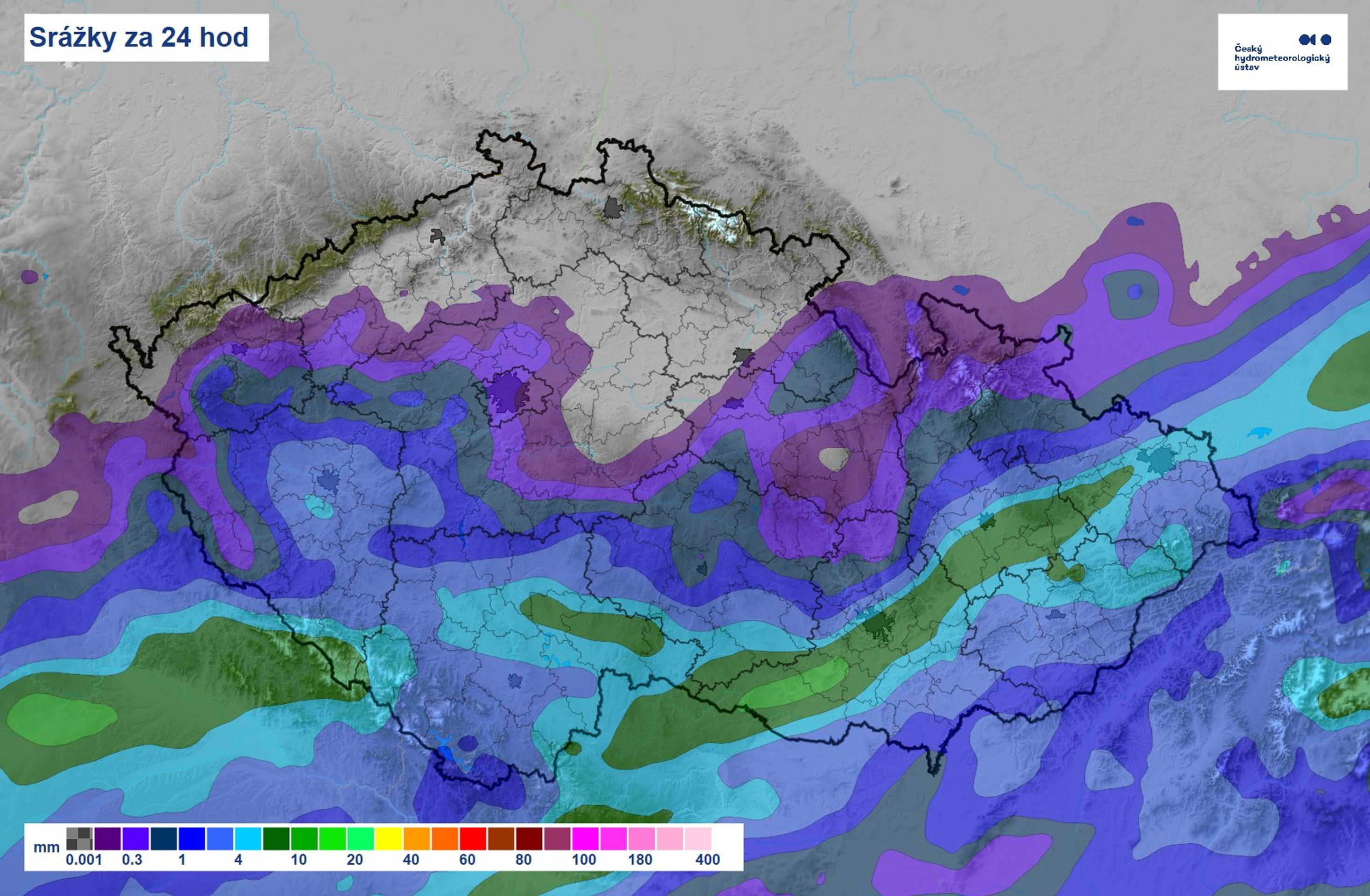 Mapa počasí - Počasí podle ČHMÚ (3/3)