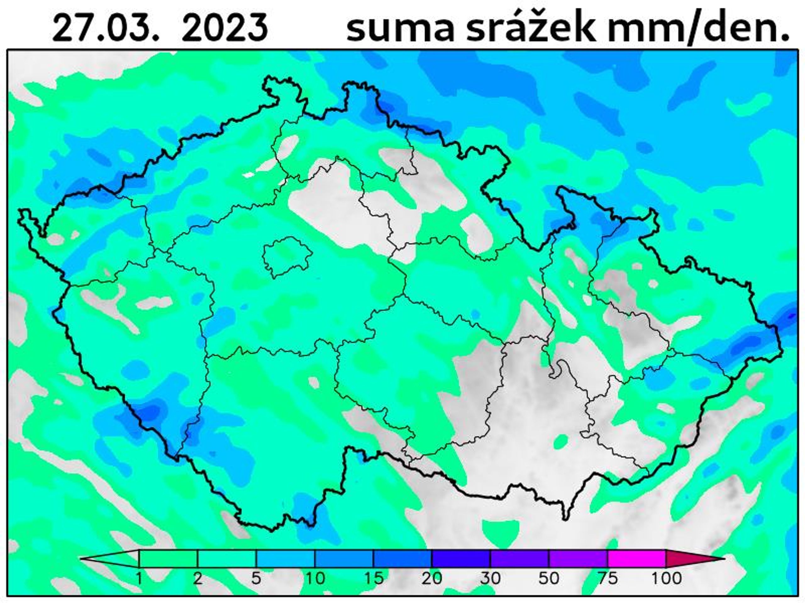 Srážkové mapy na 27. 3. - Počasí (5/5)