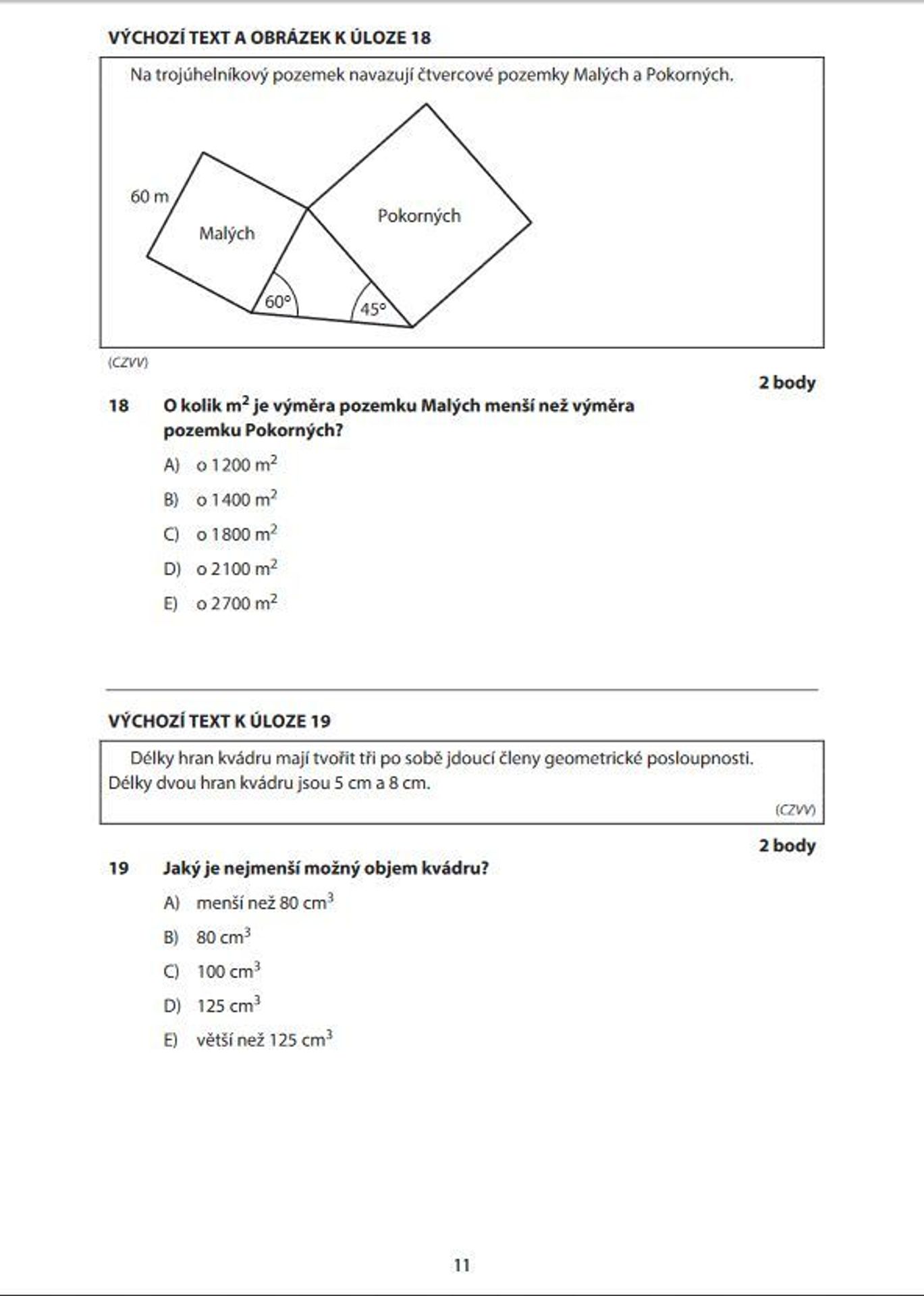 Zadání didaktického testu z matiky - 3 - GALERIE: Zadání didaktického testu z matematiky (3/16)