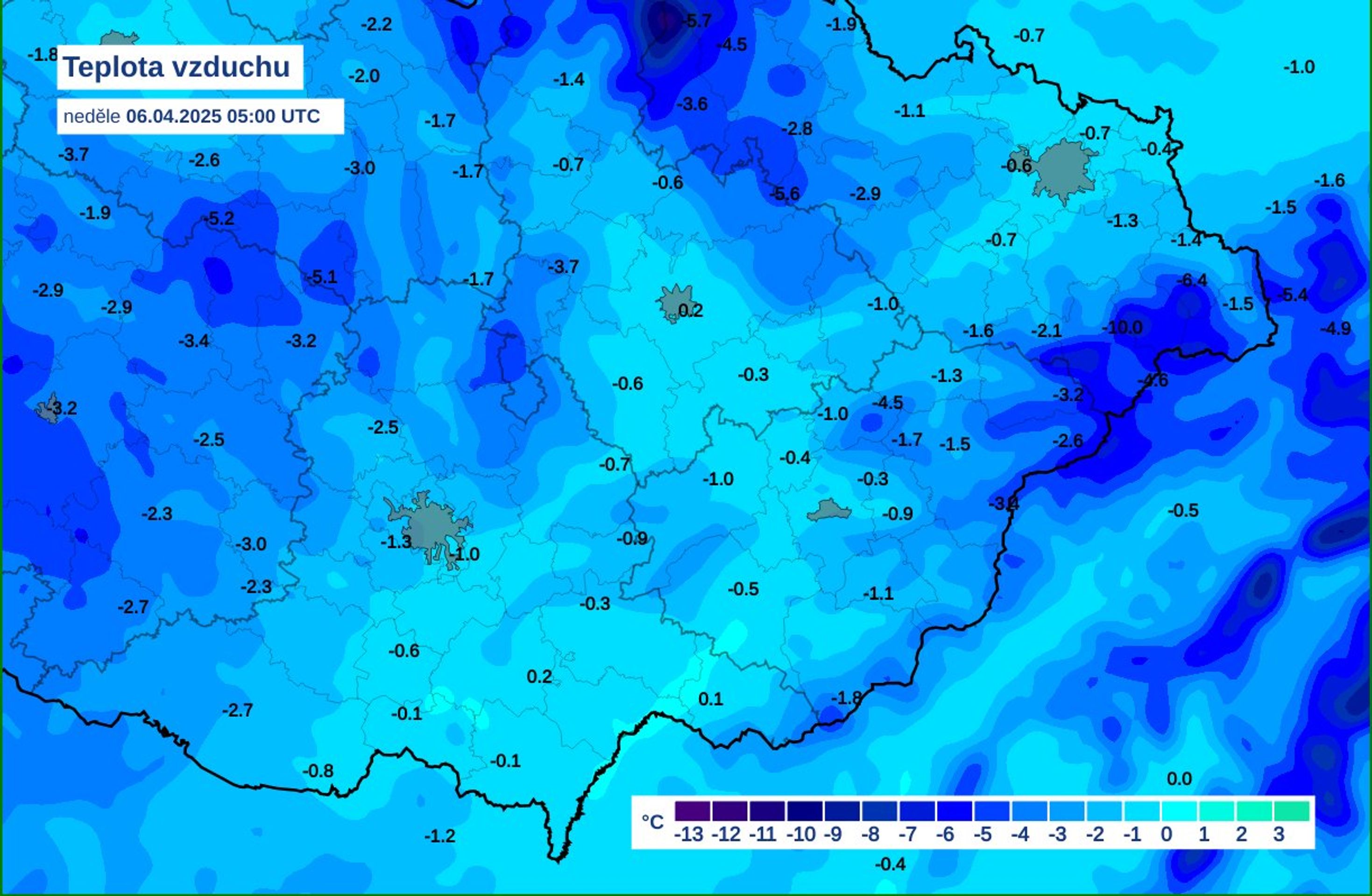 Arktický vzduch v ČR (6. 4. 2025) - Počasí 6.-13. dubna 2025 (2/6)
