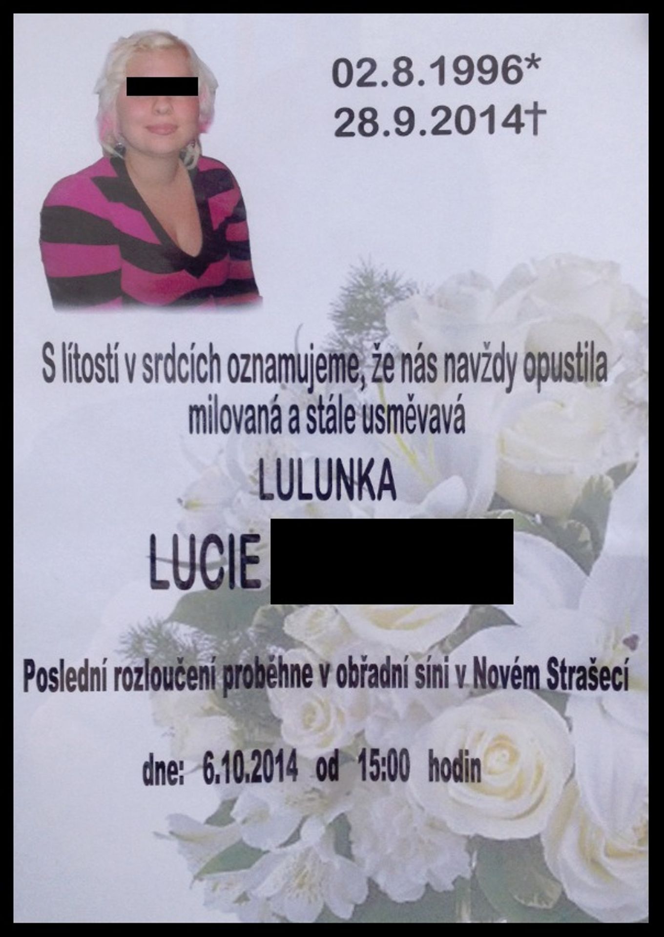 Nehoda na Kladensku - parte - 1 - GALERIE: Rozloučení s obětmi nehody na Kladensku (1/3)
