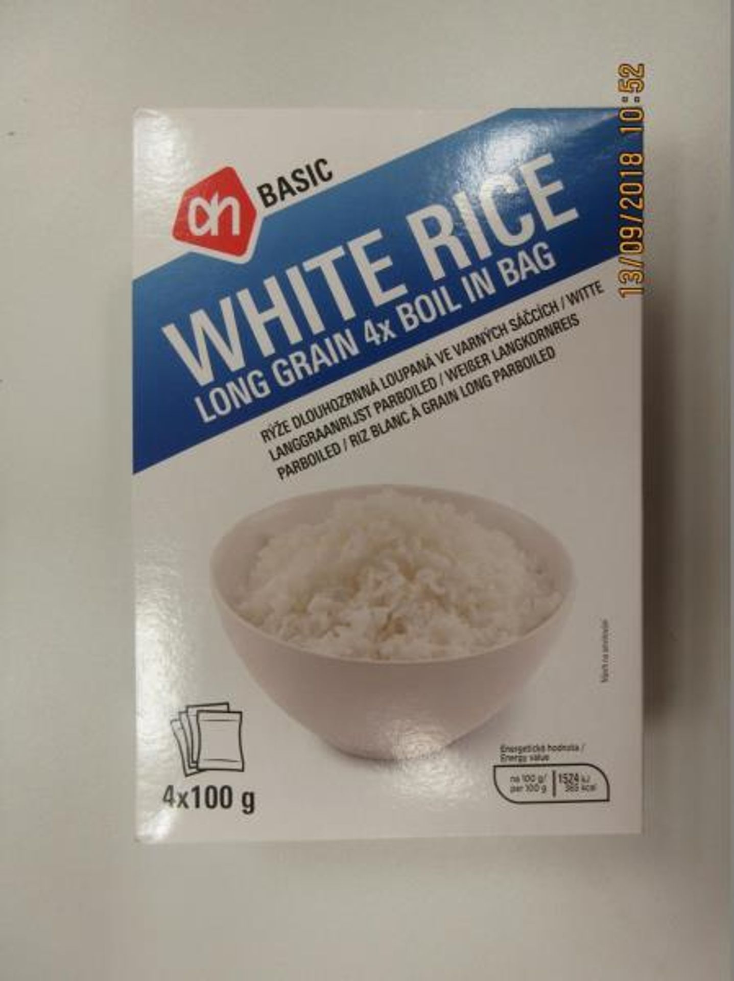 ah BASIC WHITE RICE LONG GRAIN 4x BOIL IN BAG - Rýže dlouhozrnná loupaná ve varných sáčcích - GALERIE: Nebezpečné potraviny v říjnu a listopadu 2 (47/49)