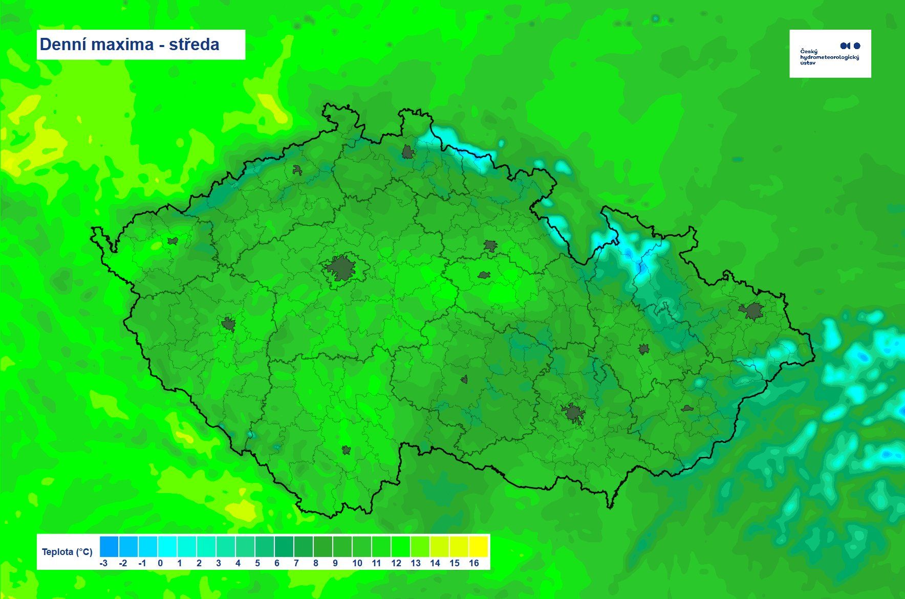 Denní maxima – středa 19. 3. 2025