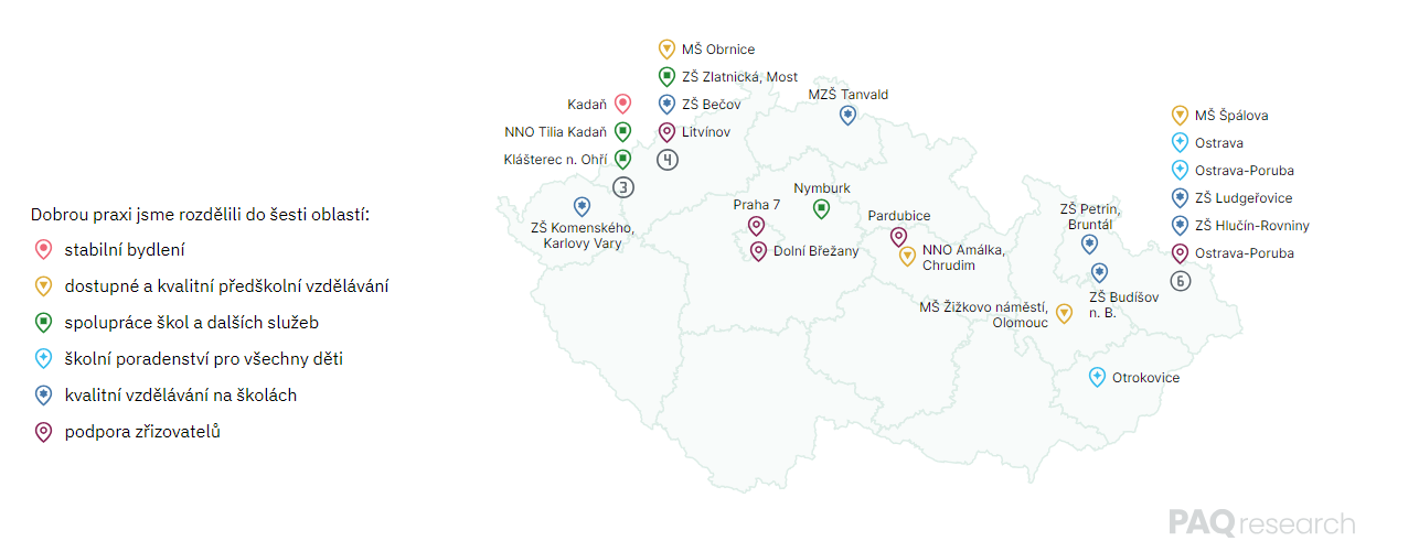 Mapa škol s dobrou praxí