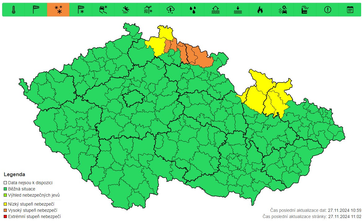 Výstraha před sněhem, 28. 11. a 29. 11.