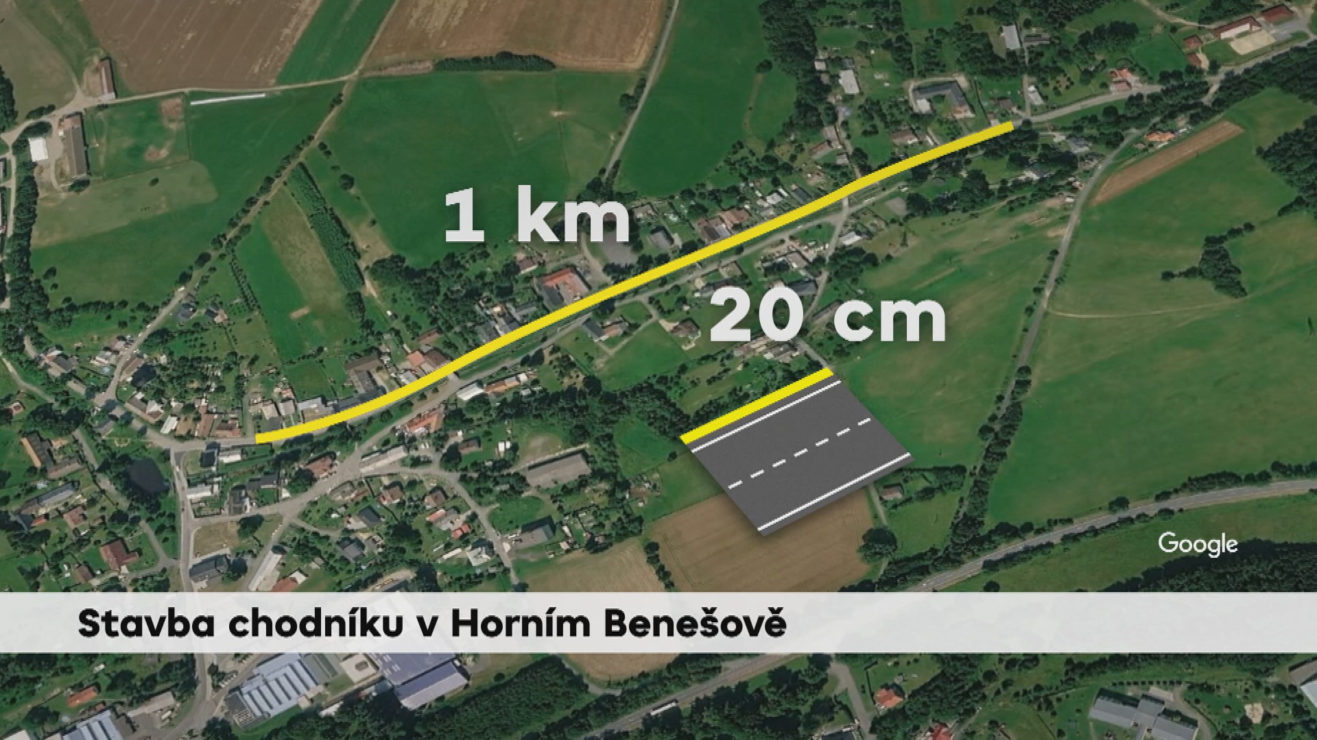 Stavba chodníku mapa