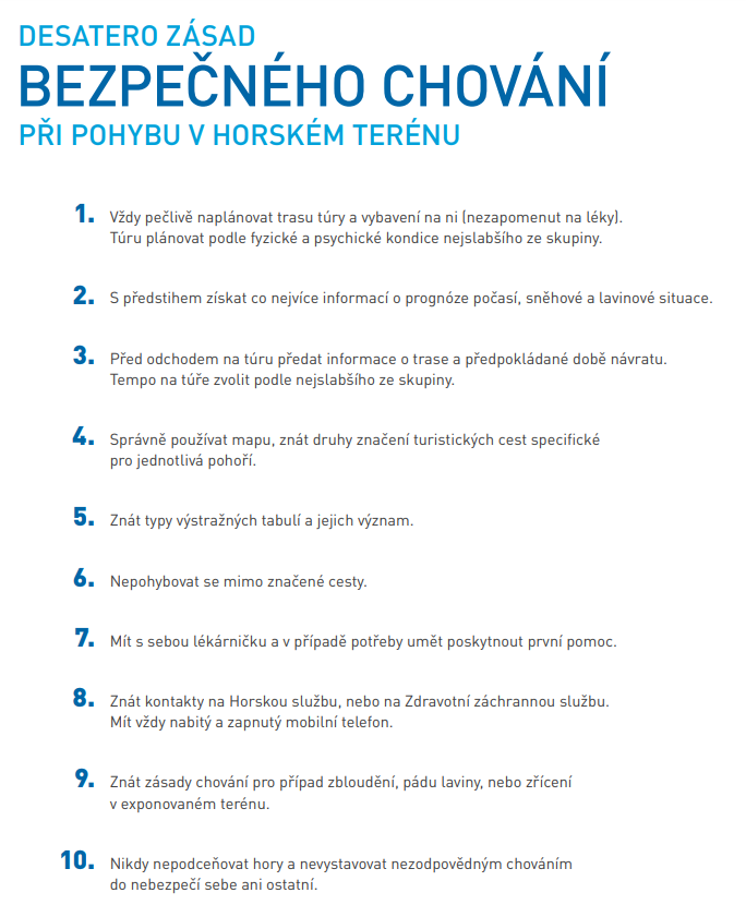 Desatero horská služba