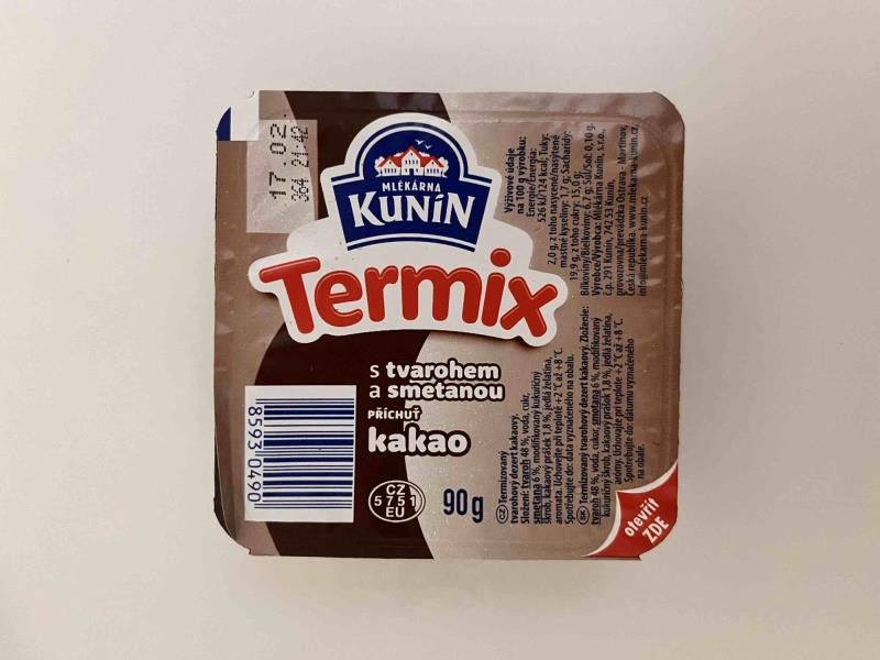 Výrobek Termix s tvarohem a smetanou příchuť kakao