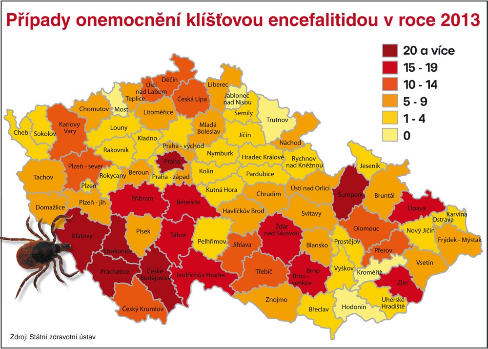 Kde je nejvic klíšťat?